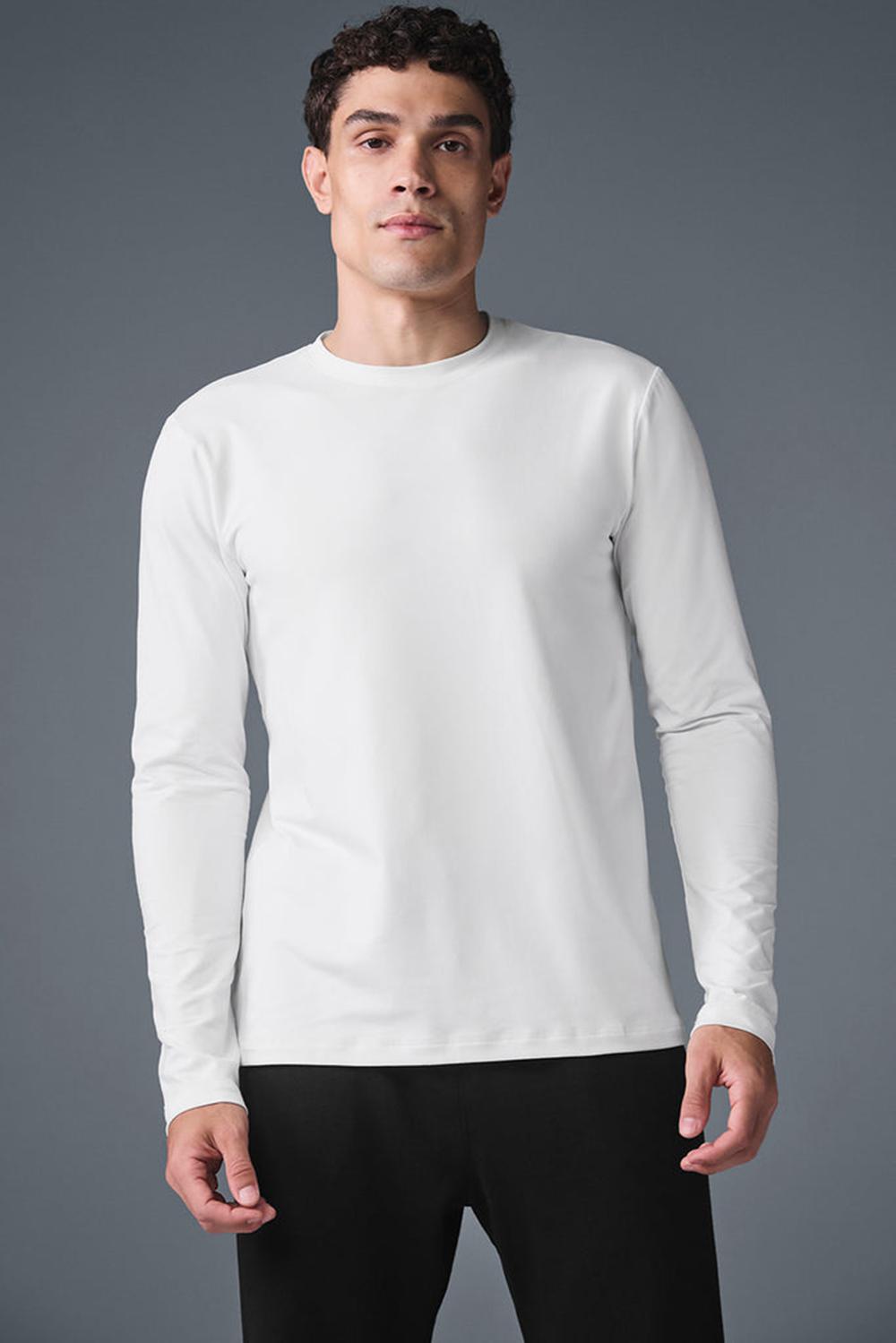 White Men Alo Yoga Conquer Reform Crewneck Long Sleeve | Australia  91423-WKZQ