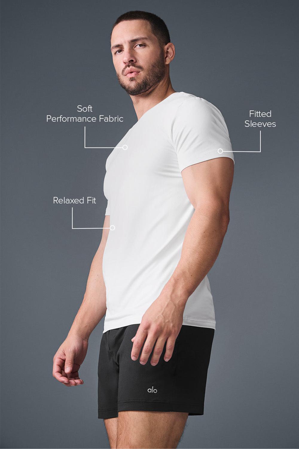 White Men Alo Yoga Conquer Reform Crewneck Short Sleeve | Australia  49238-DWYC