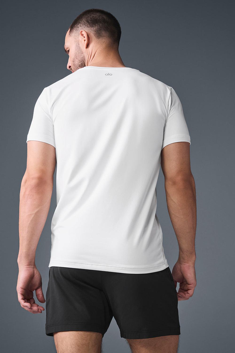 White Men Alo Yoga Conquer Reform Crewneck Short Sleeve | Australia  49238-DWYC