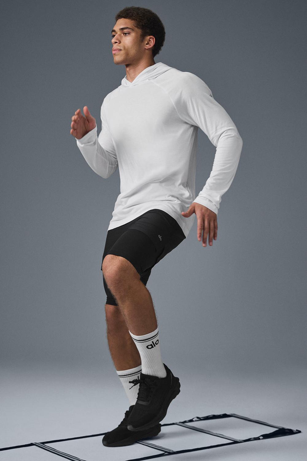 White Men Alo Yoga Core Runner Hoodie | Australia  50931-DGRL