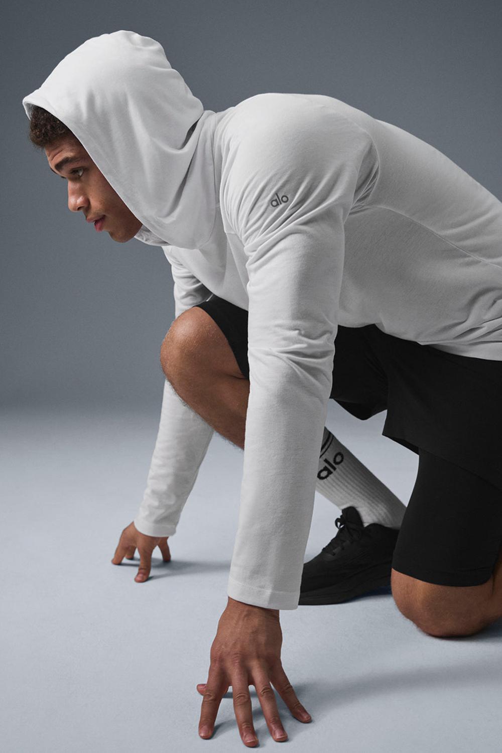 White Men Alo Yoga Core Runner Hoodie | Australia  50931-DGRL