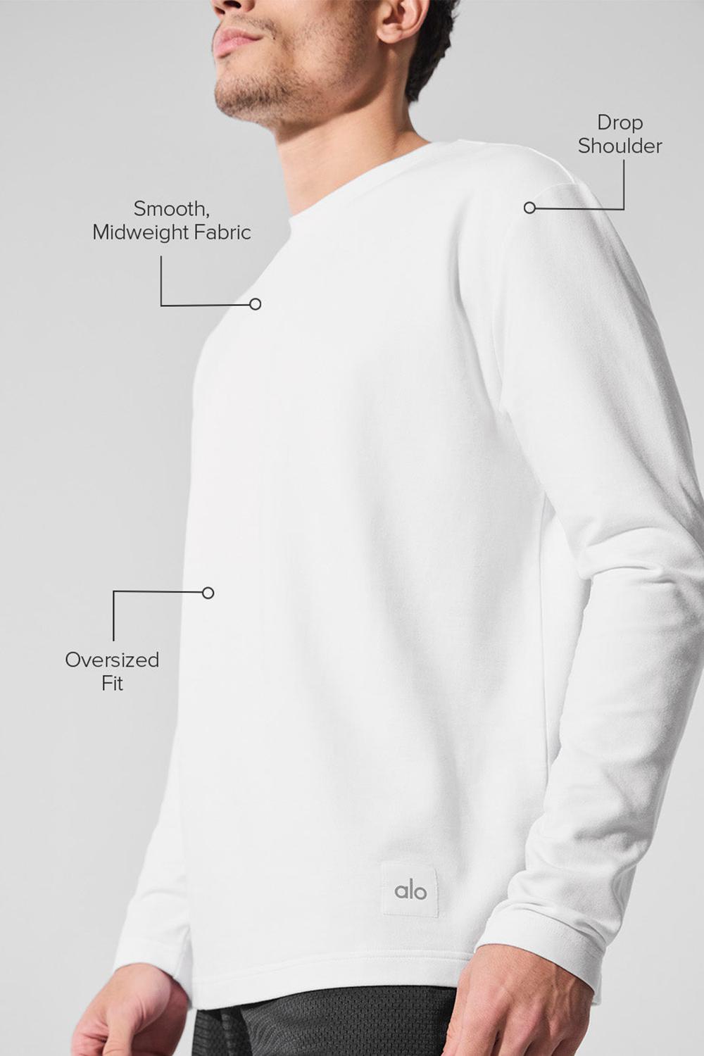 White Men Alo Yoga Double Take Crew Long Sleeve | Australia  59086-CMRN