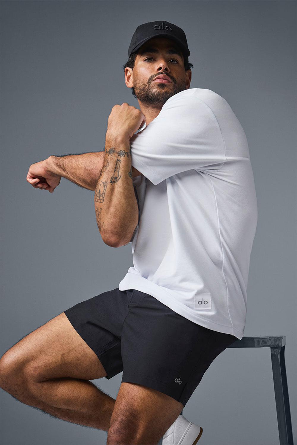 White Men Alo Yoga Double Take Short Sleeve | Australia  17834-ETSD