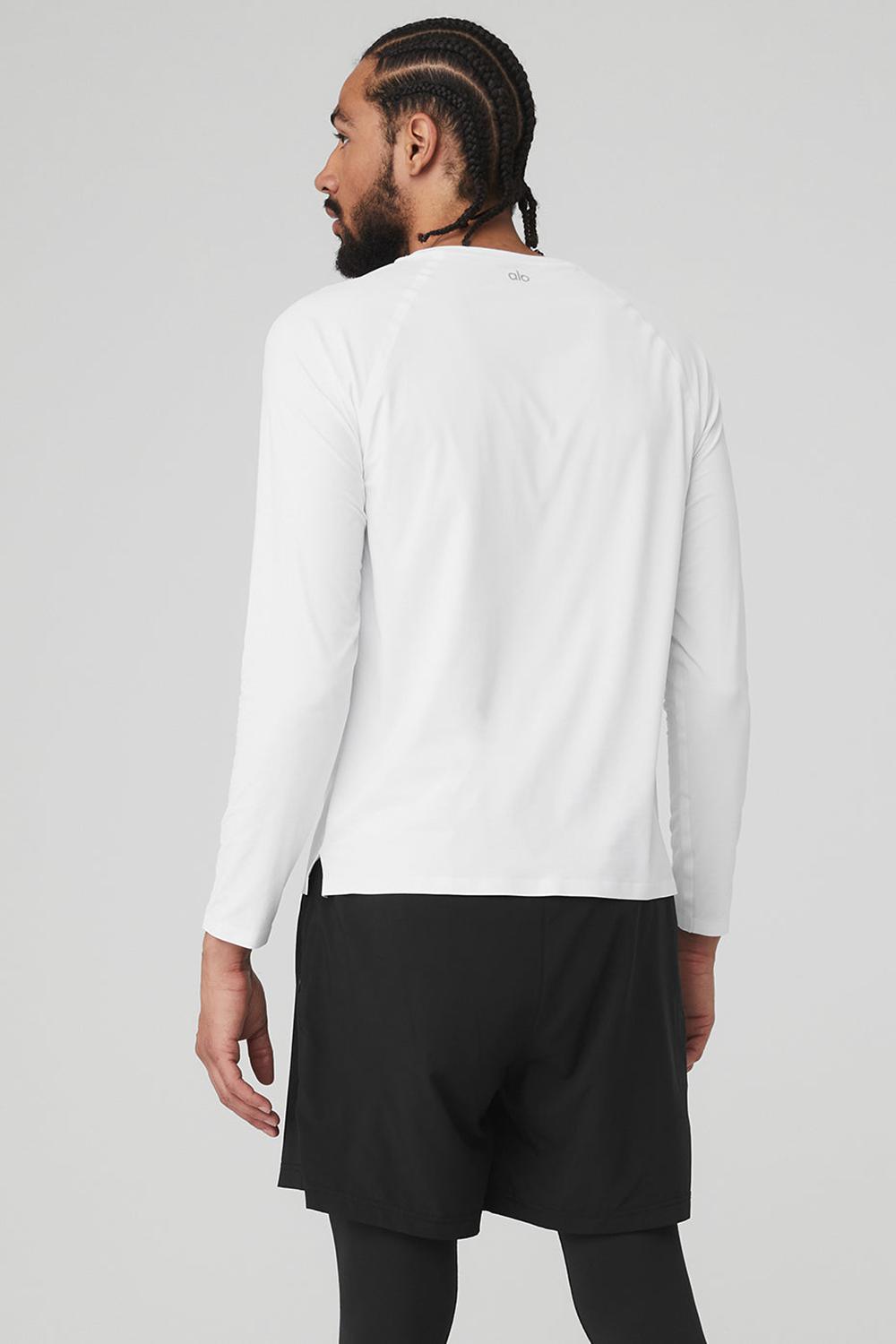 White Men Alo Yoga Idol Long Sleeve Performance Tee | Australia  13470-WNKL