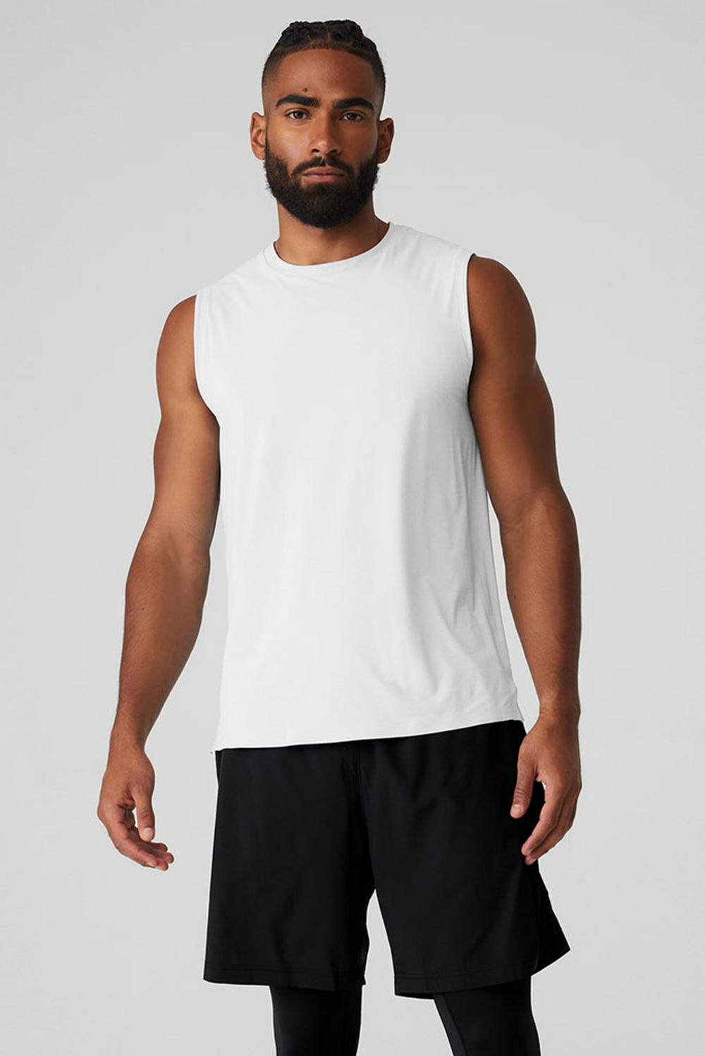 White Men Alo Yoga Idol Performance Tank | Australia  64173-PEDK