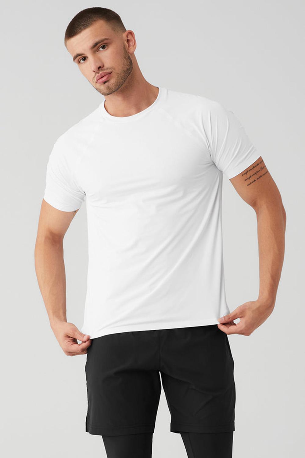 White Men Alo Yoga Idol Performance Tee | Australia  72695-JNAZ