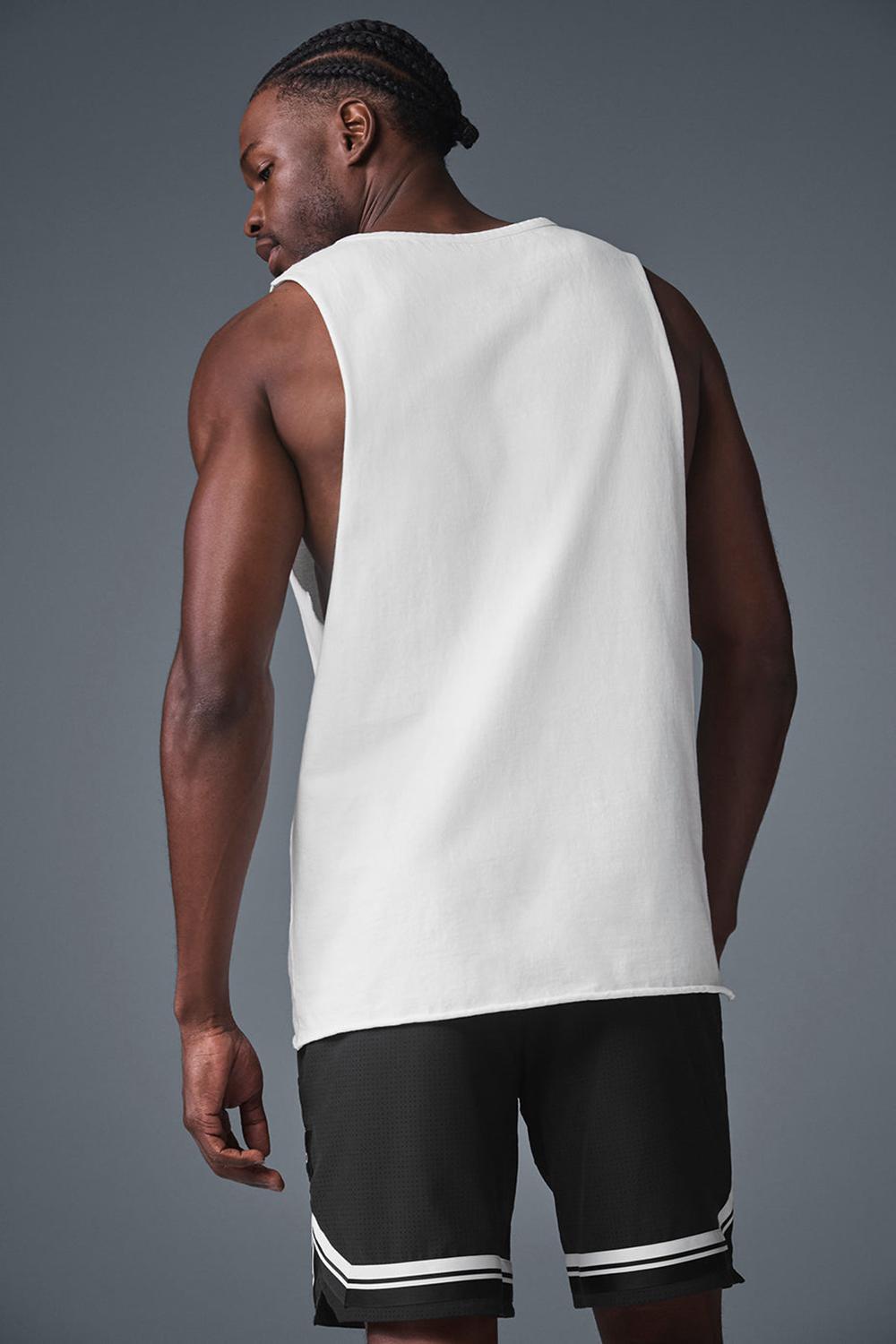 White Men Alo Yoga Society Raw Edge Tank | Australia  76439-JNAE