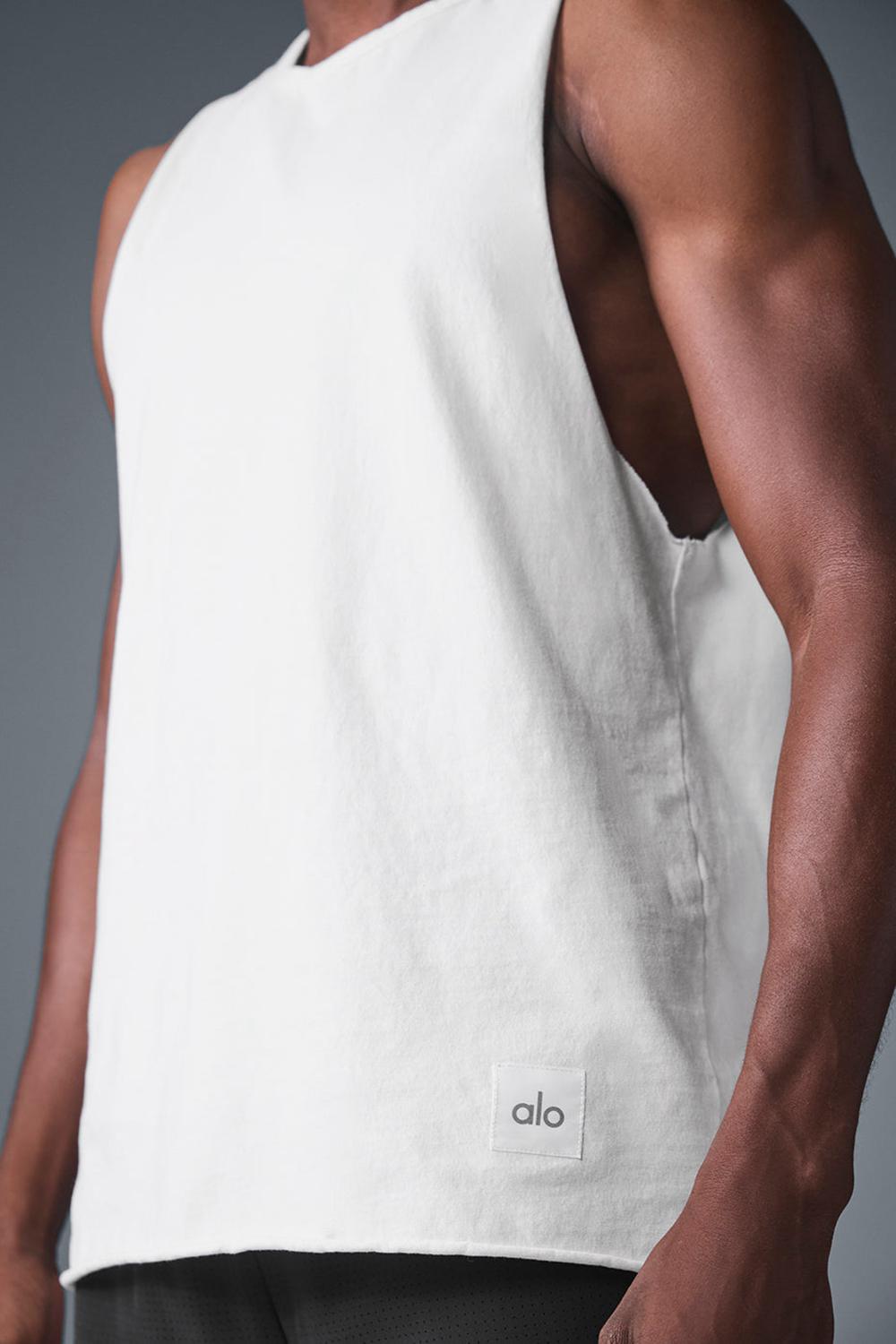 White Men Alo Yoga Society Raw Edge Tank | Australia  76439-JNAE