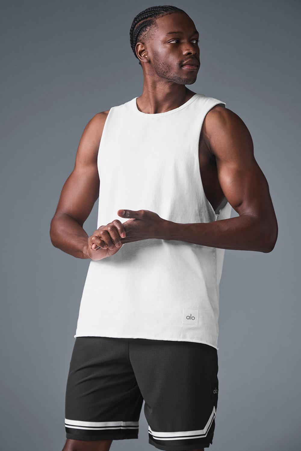 White Men Alo Yoga Society Raw Edge Tank | Australia  76439-JNAE
