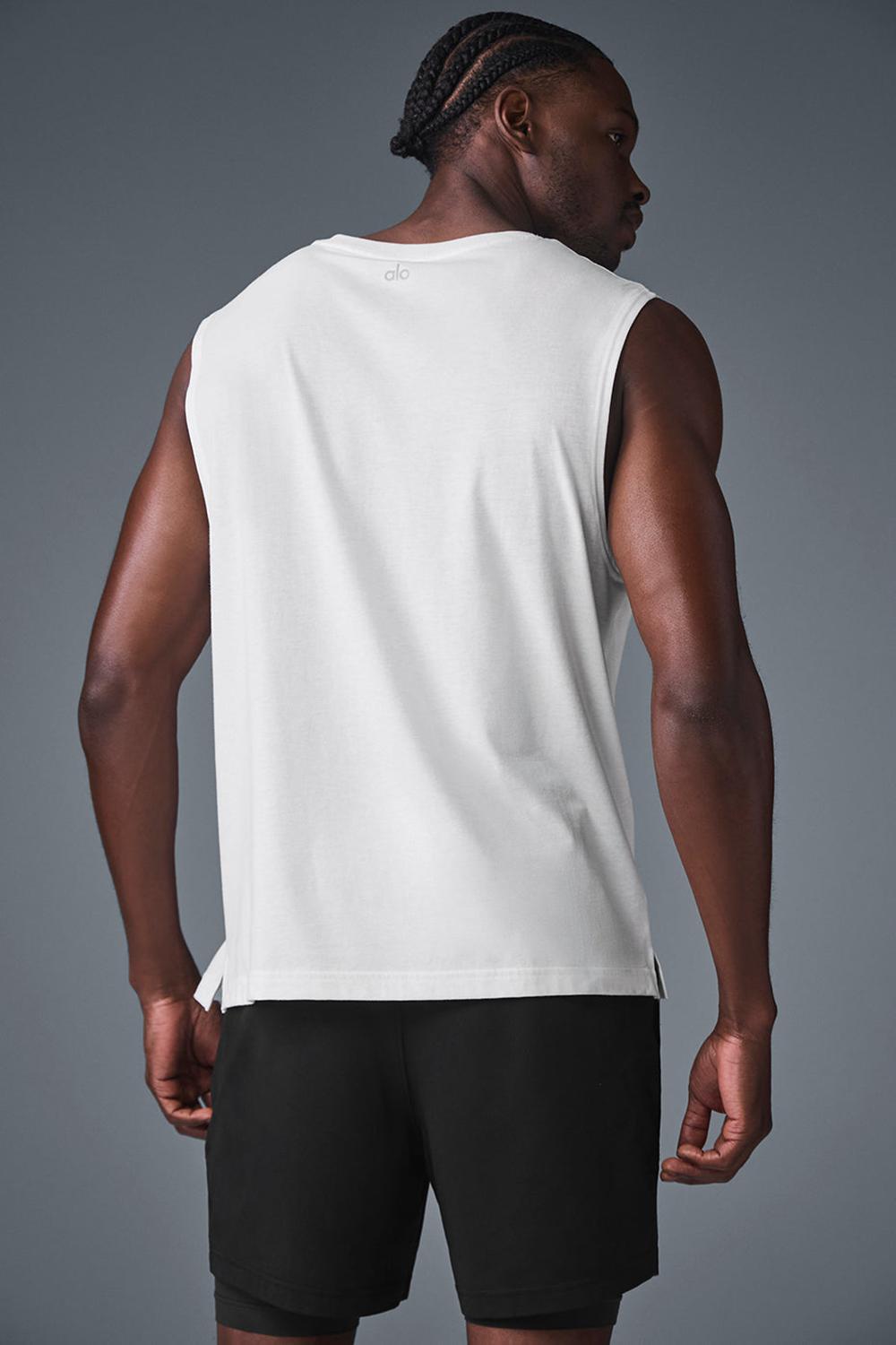 White Men Alo Yoga The Triumph Muscle Tank | Australia  69753-DXJI