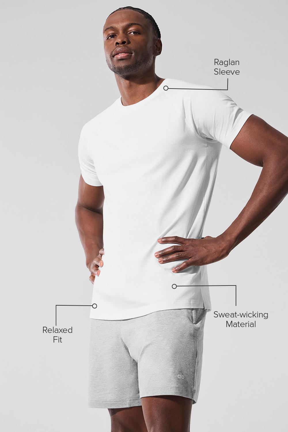 White Men Alo Yoga Vapor Crewneck Short Sleeve | Australia  02695-HICG