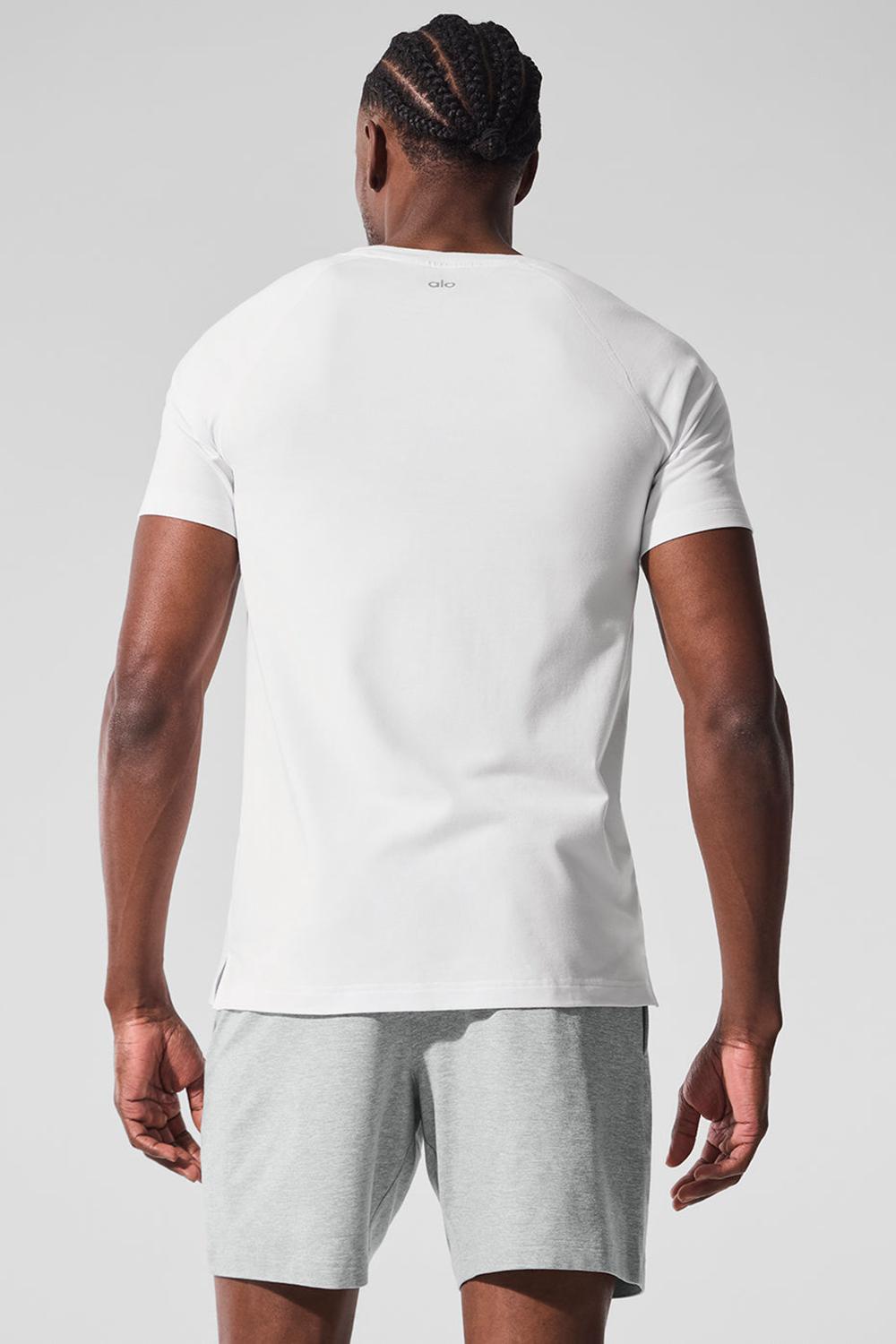 White Men Alo Yoga Vapor Crewneck Short Sleeve | Australia  02695-HICG