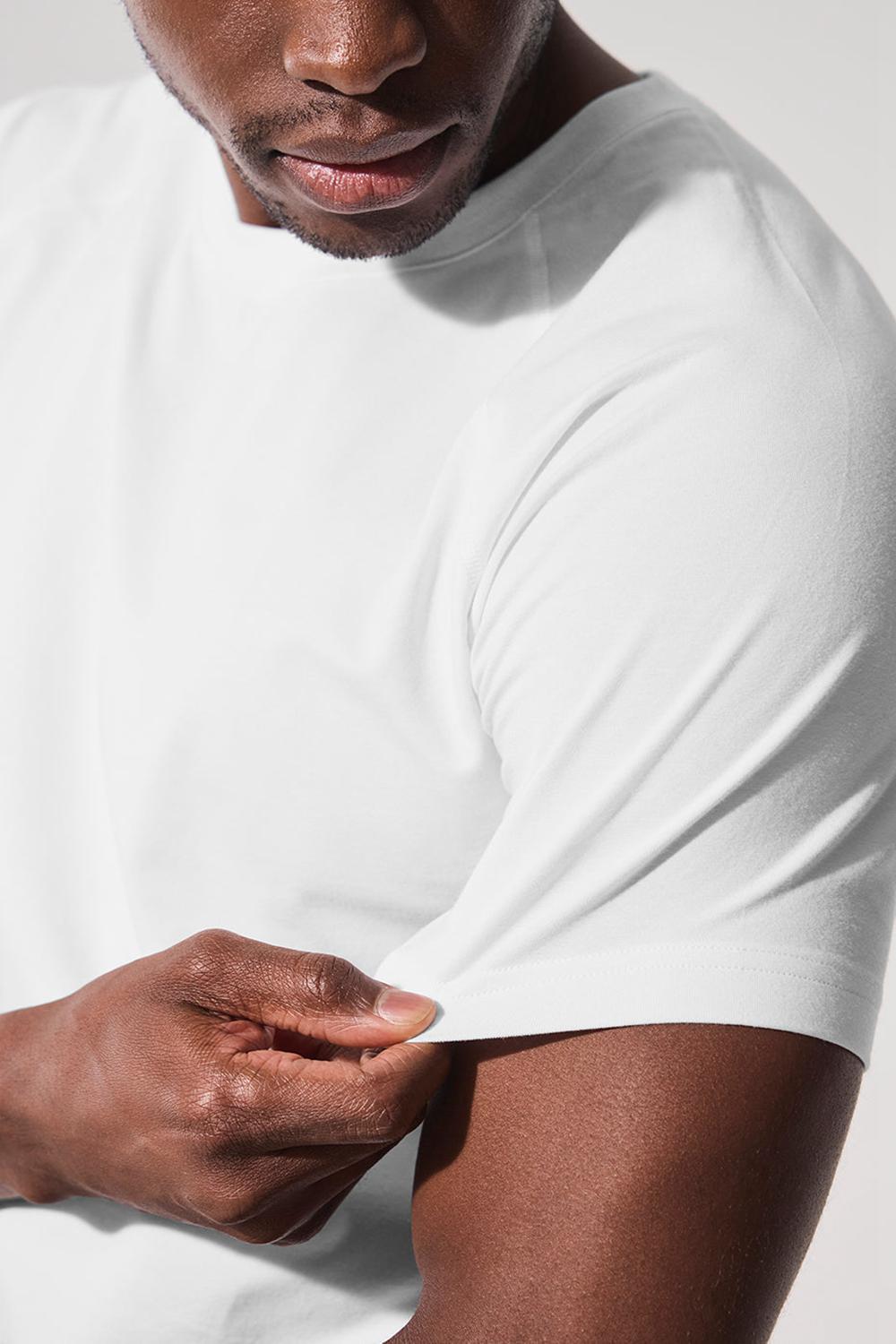 White Men Alo Yoga Vapor Crewneck Short Sleeve | Australia  02695-HICG