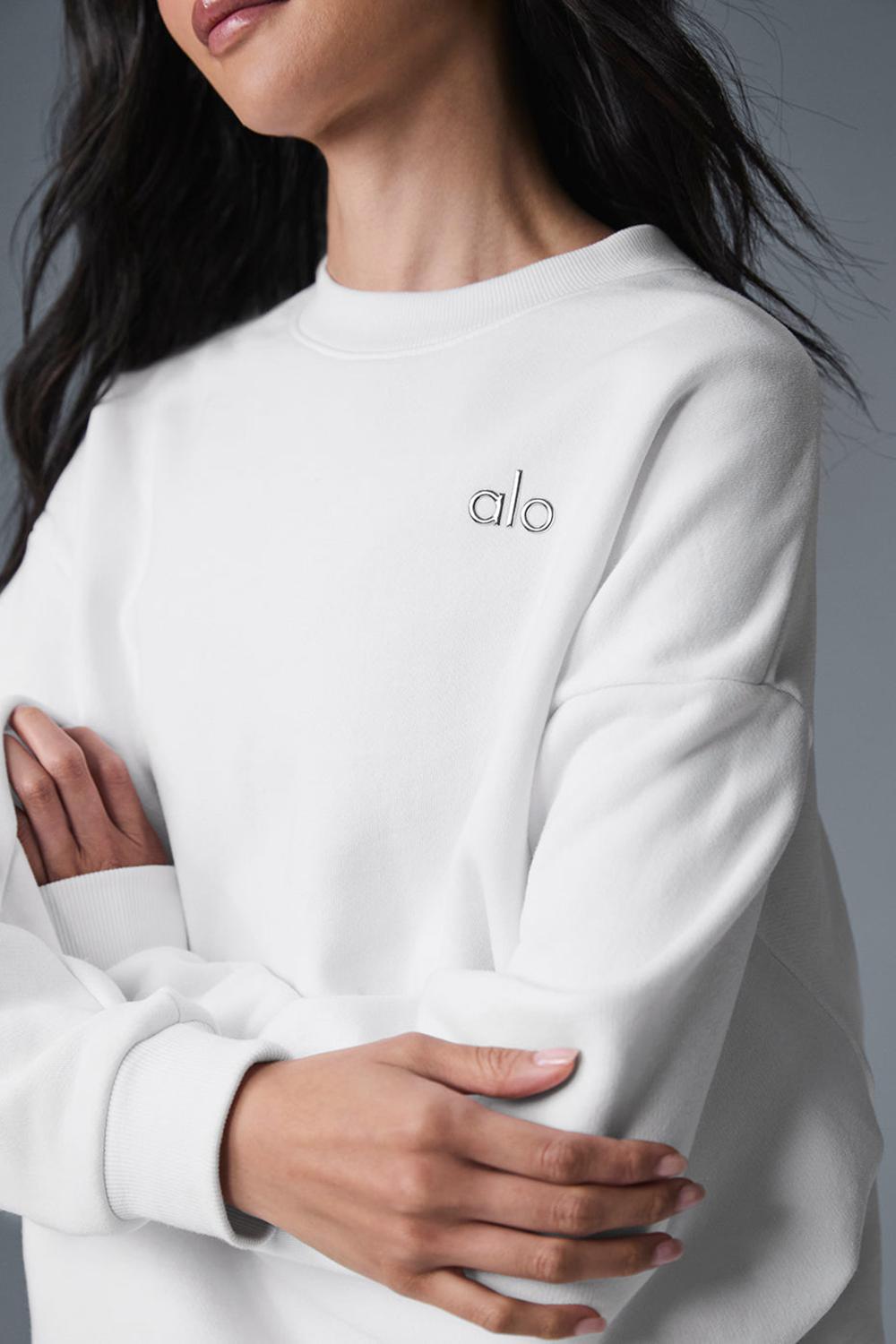 White Women Alo Yoga Accolade Crew Neck Pullover | Australia  59431-ZTFW