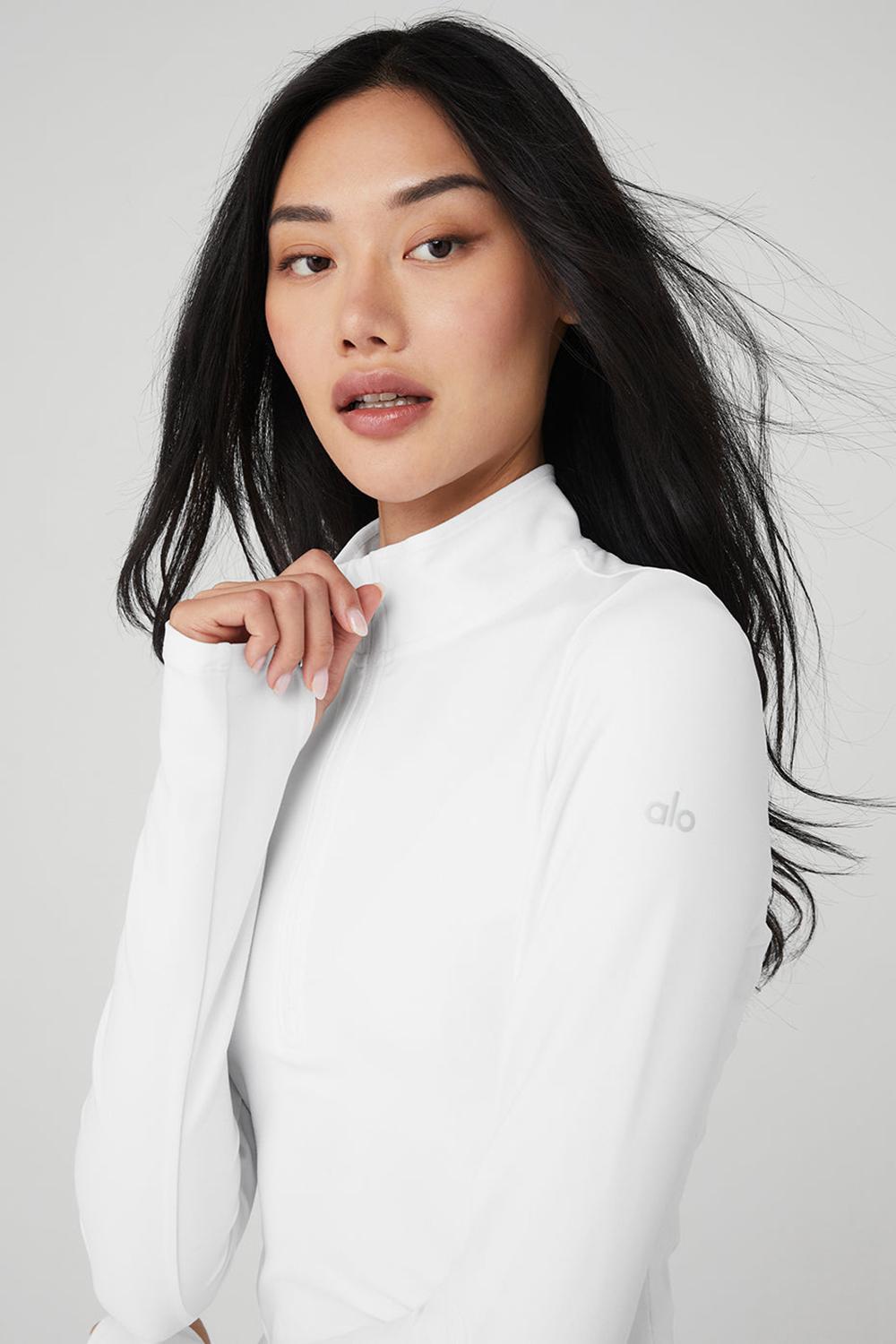 White Women Alo Yoga Alosoft 1/2 Zip Rapid Pullover | Australia  32975-FYDA