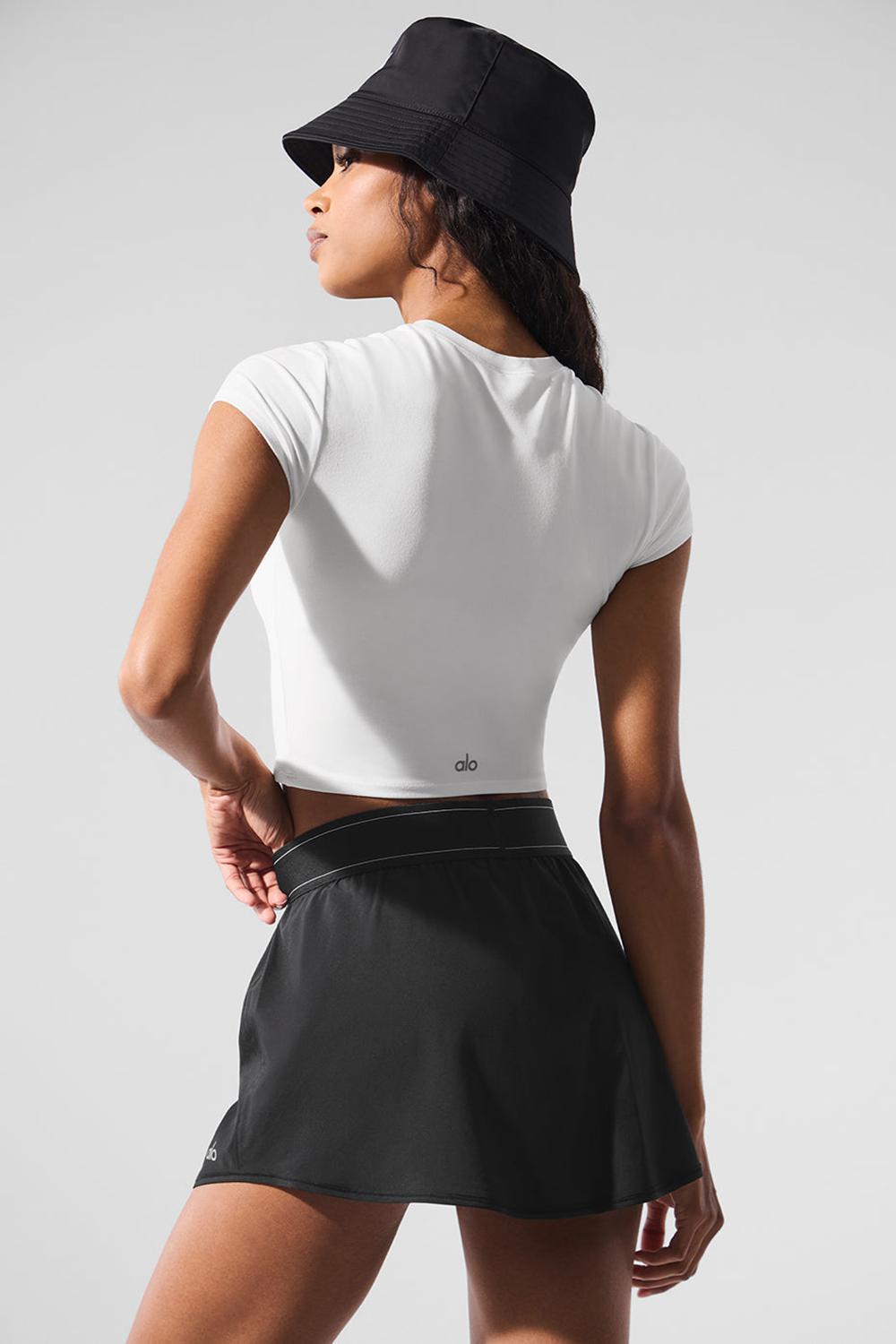 White Women Alo Yoga Alosoft Crop Finesse Short Sleeve | Australia  58413-RVAD
