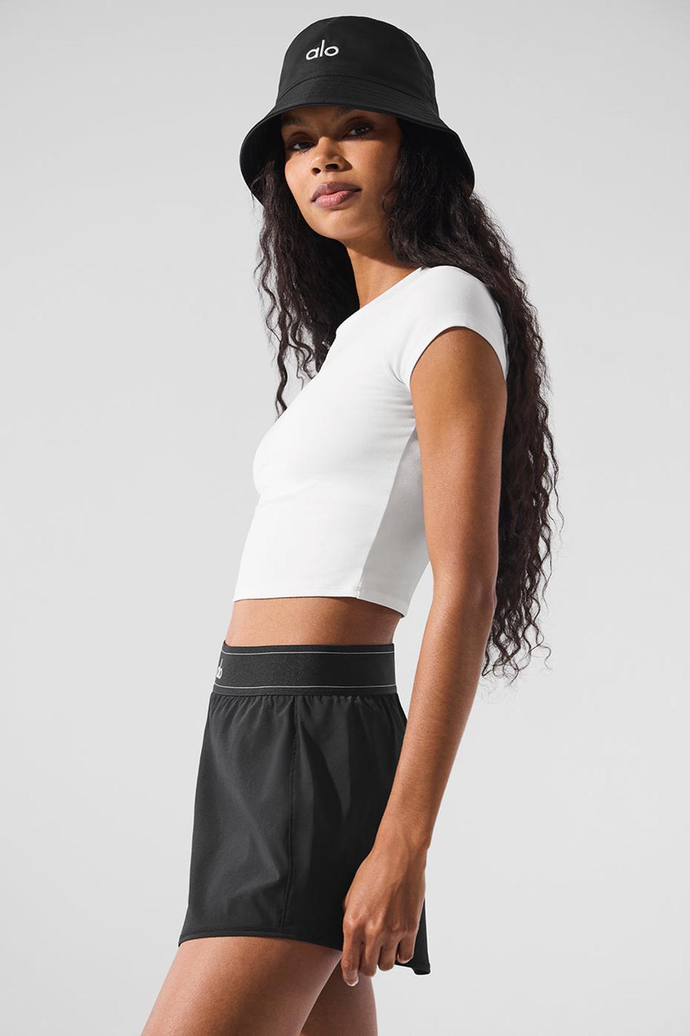 White Women Alo Yoga Alosoft Crop Finesse Short Sleeve | Australia  58413-RVAD