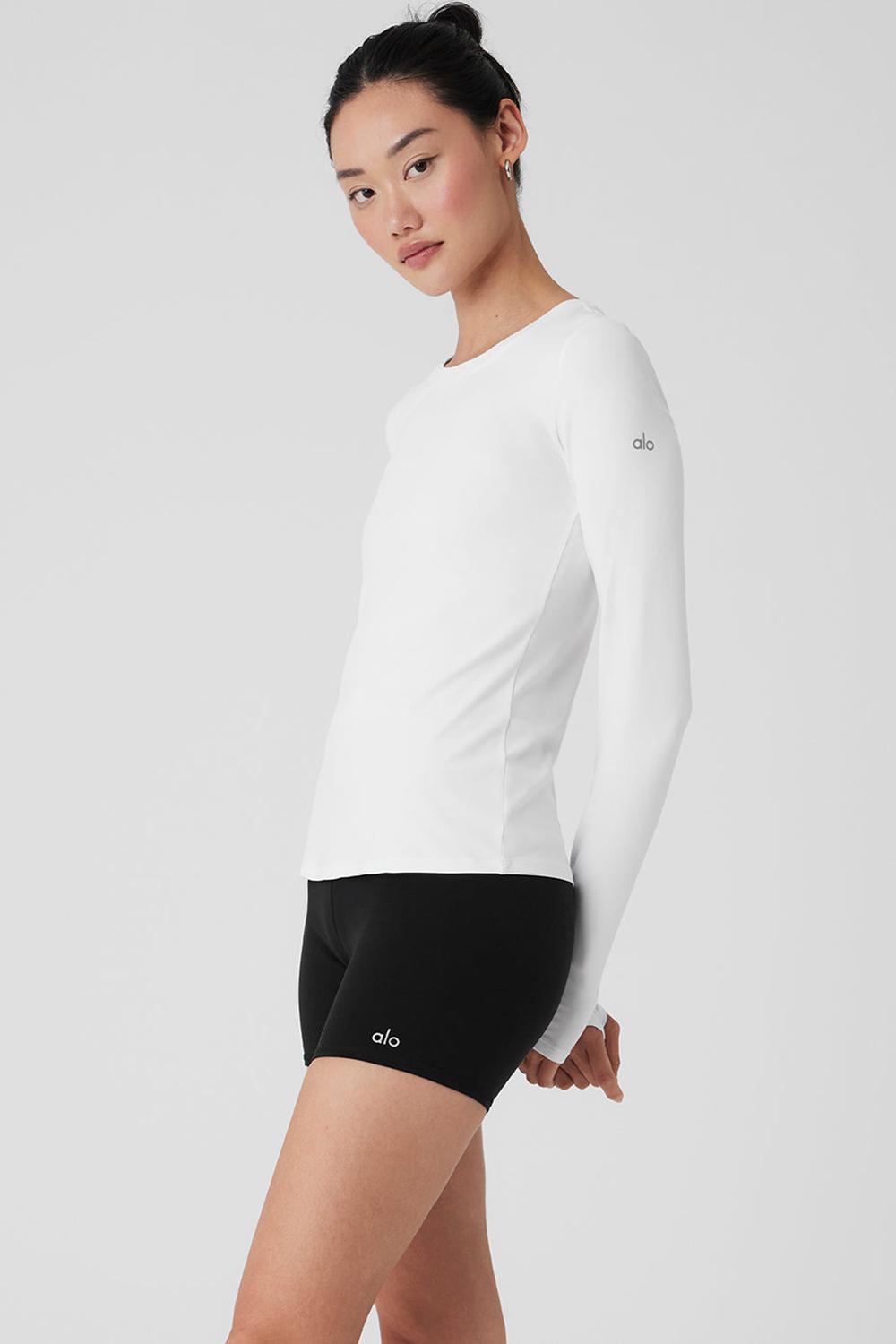 White Women Alo Yoga Alosoft Finesse Long Sleeve | Australia  29475-GMTO
