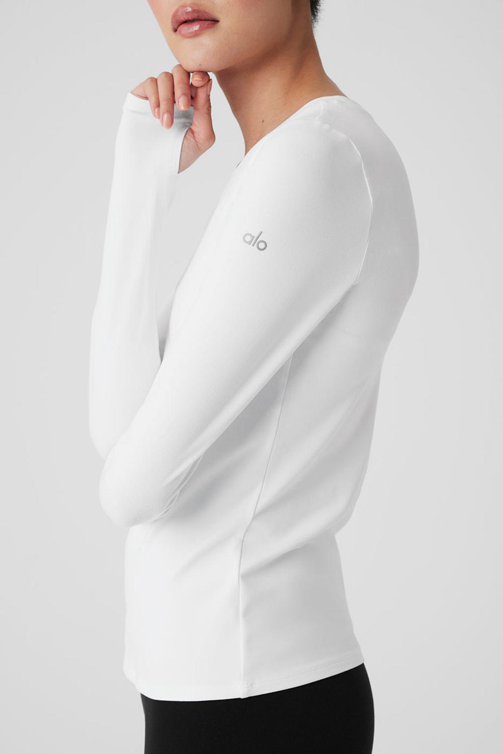 White Women Alo Yoga Alosoft Finesse Long Sleeve | Australia  29475-GMTO