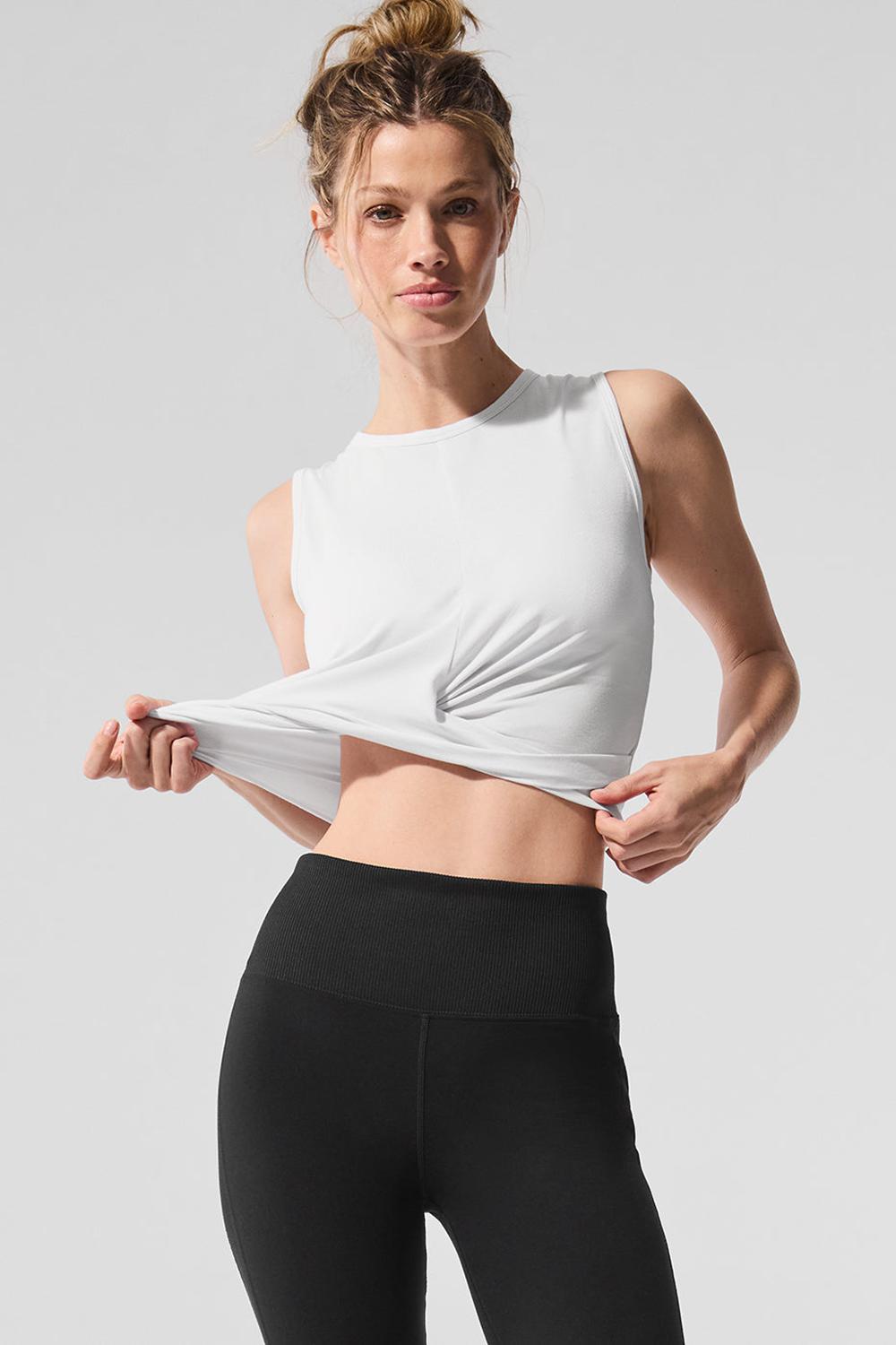 White Women Alo Yoga Cover Tops Tank | Australia  67538-RIUD