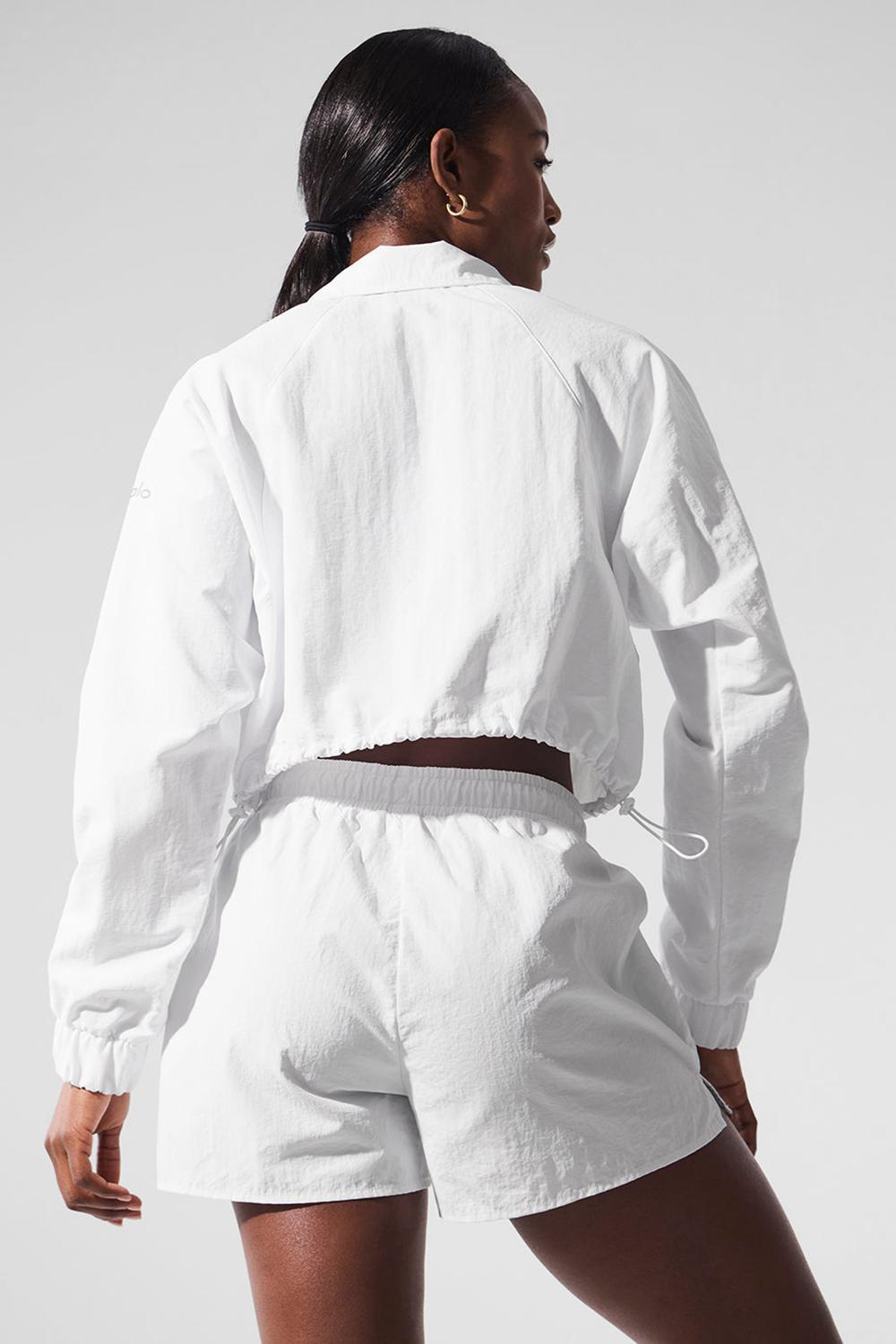 White Women Alo Yoga Cropped 1/4 Zip Alumni Pullover | Australia  85019-UYSG
