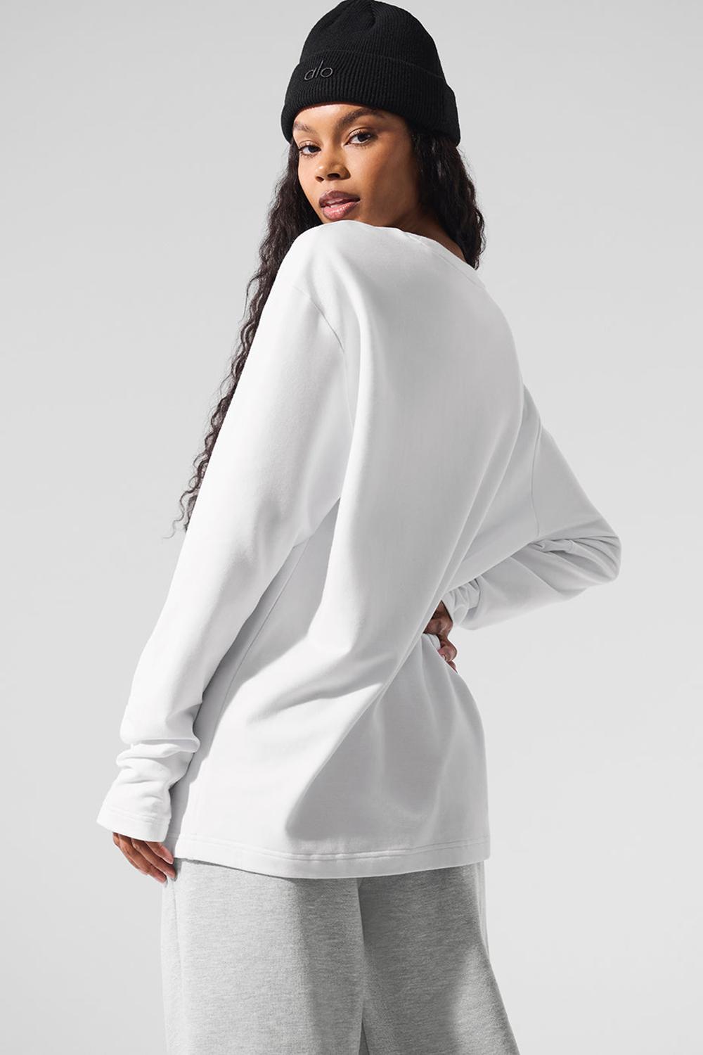 White Women Alo Yoga Double Take Crew Long Sleeve | Australia  31506-EJYT