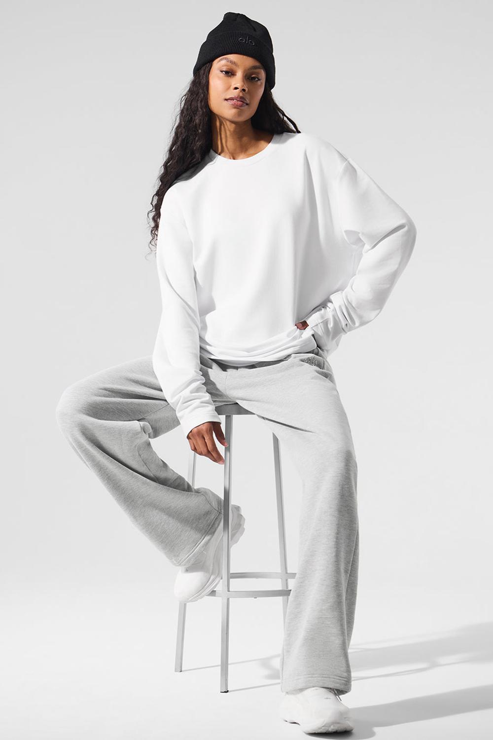 White Women Alo Yoga Double Take Crew Long Sleeve | Australia  31506-EJYT