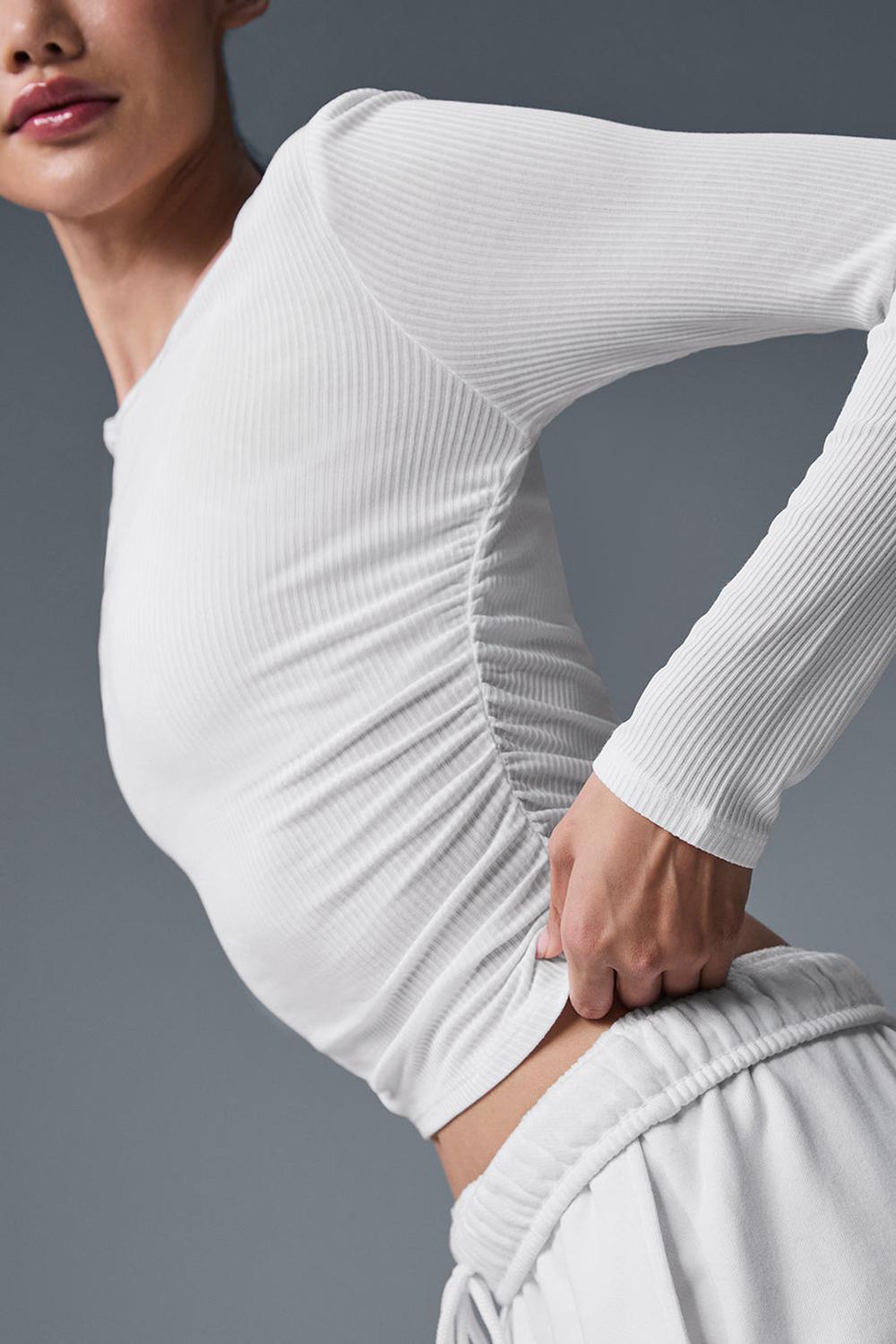 White Women Alo Yoga Gather Long Sleeve | Australia  45168-TDGM