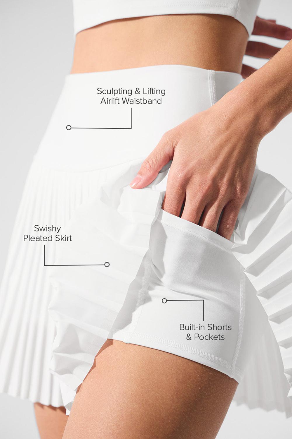 White Women Alo Yoga Grand Slam Tennis Skirt | Australia  83756-SPFL