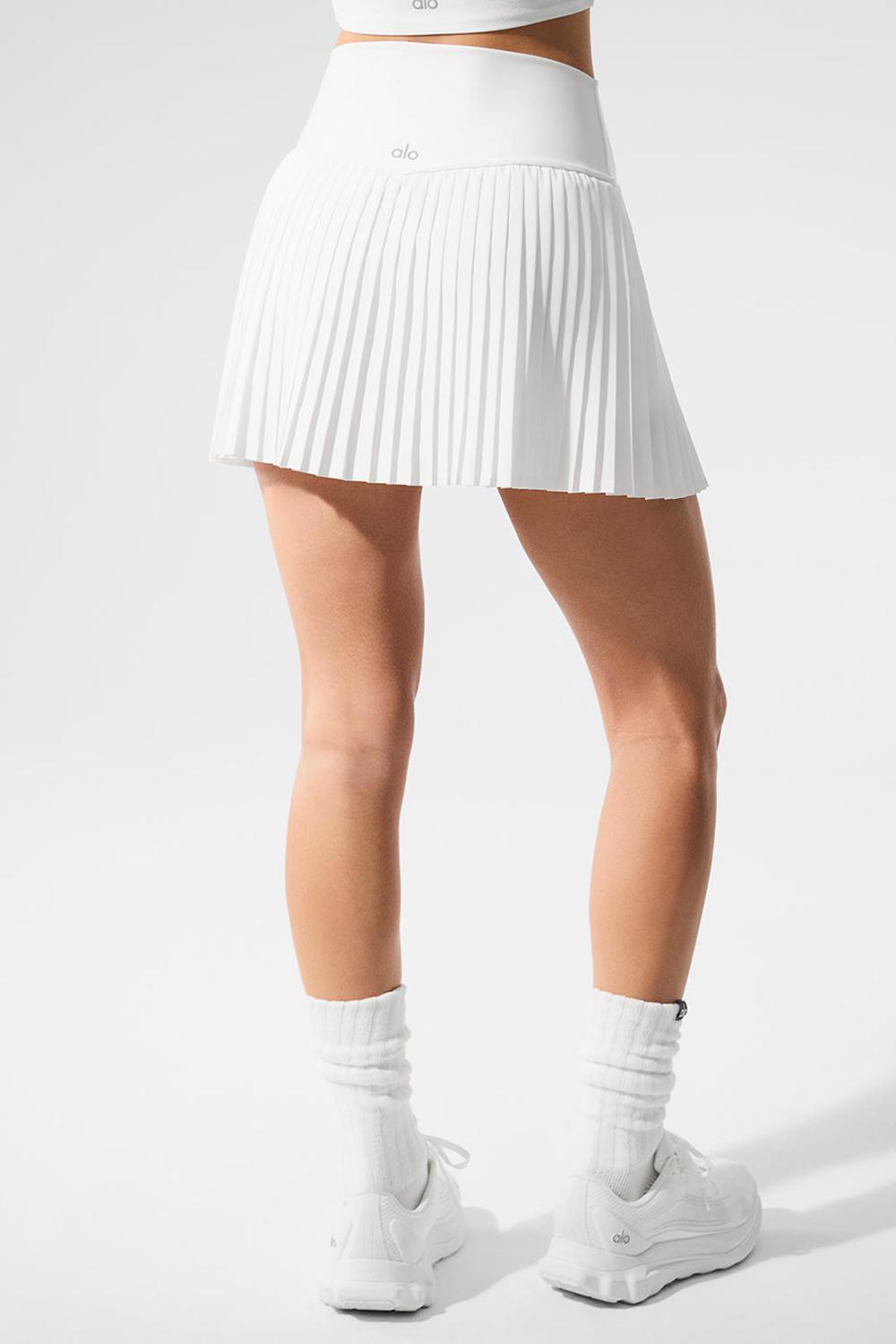 White Women Alo Yoga Grand Slam Tennis Skirt | Australia  83756-SPFL