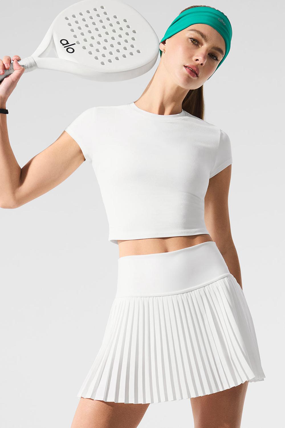 White Women Alo Yoga Grand Slam Tennis Skirt | Australia  83756-SPFL