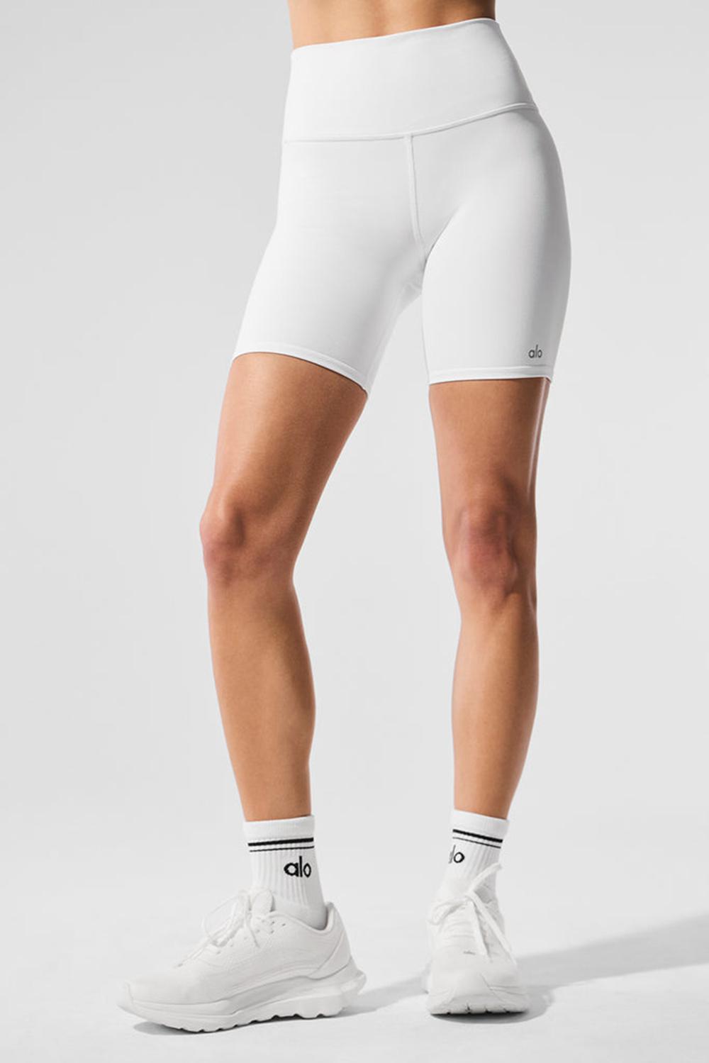 White Women Alo Yoga High-Waist Biker Short | Australia  36581-HOCE