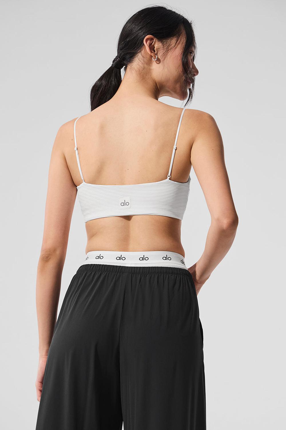 White Women Alo Yoga Micro Plisse Game On Bra | Australia  49825-PUXI
