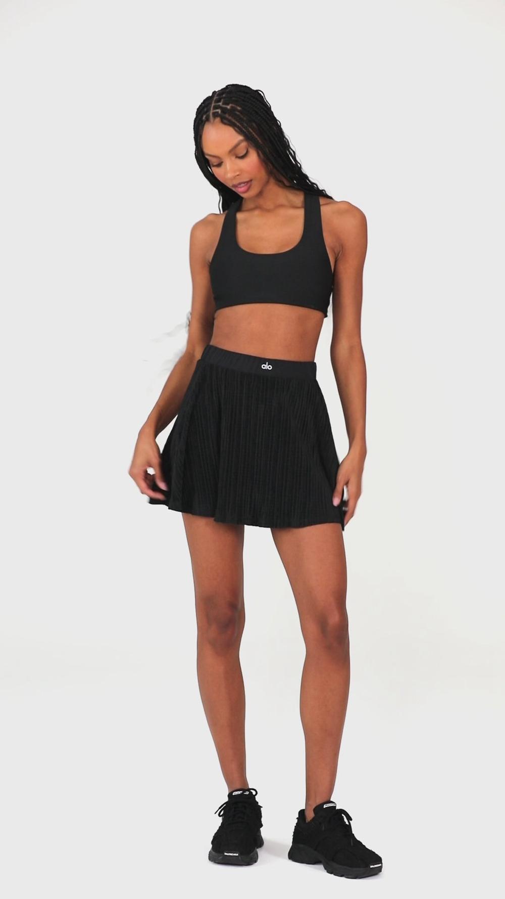White Women Alo Yoga Micro Plisse Tennis Skirt | Australia  64897-PYIX