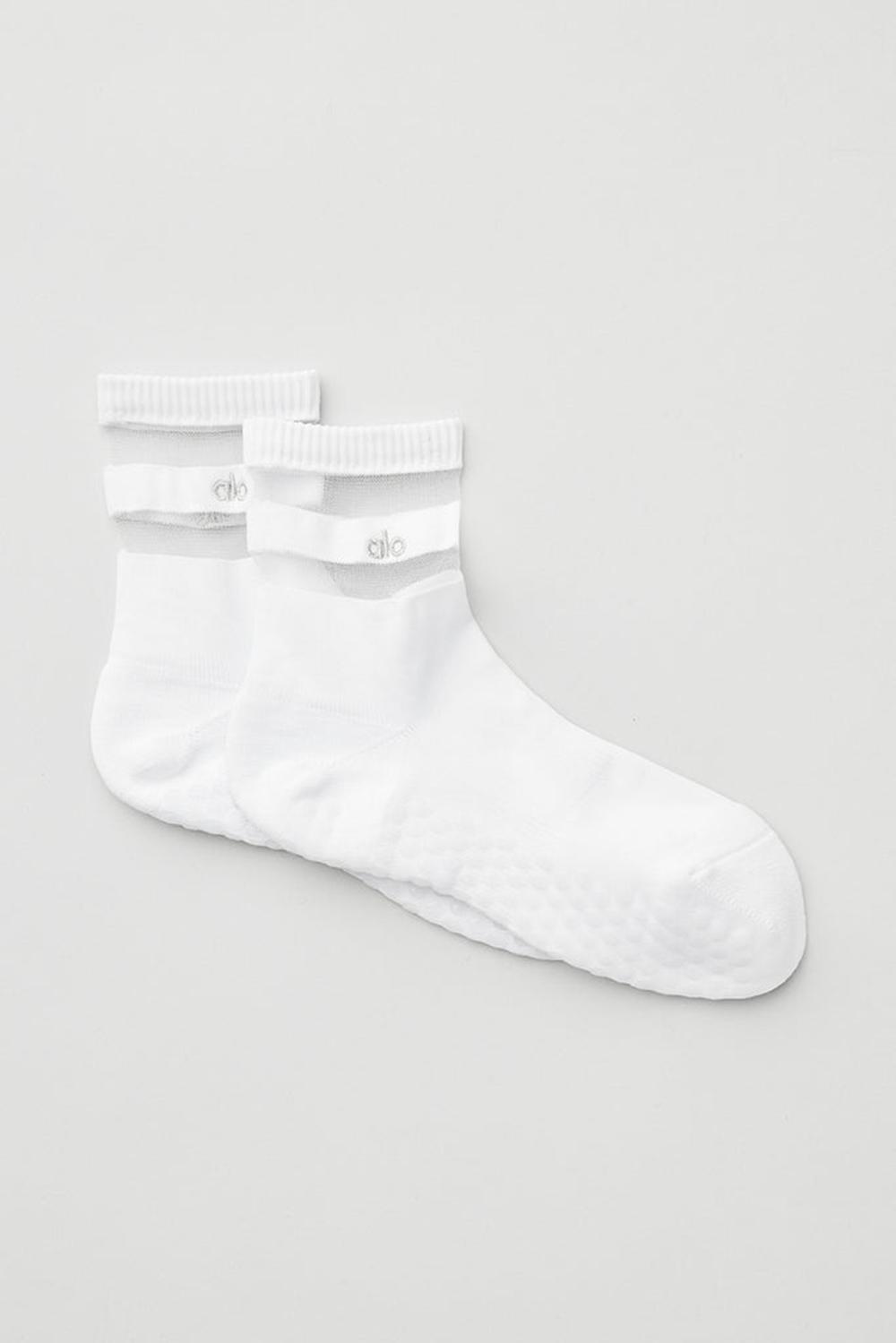 White Women Alo Yoga Pulse Grip Sock | Australia  68152-TBLI