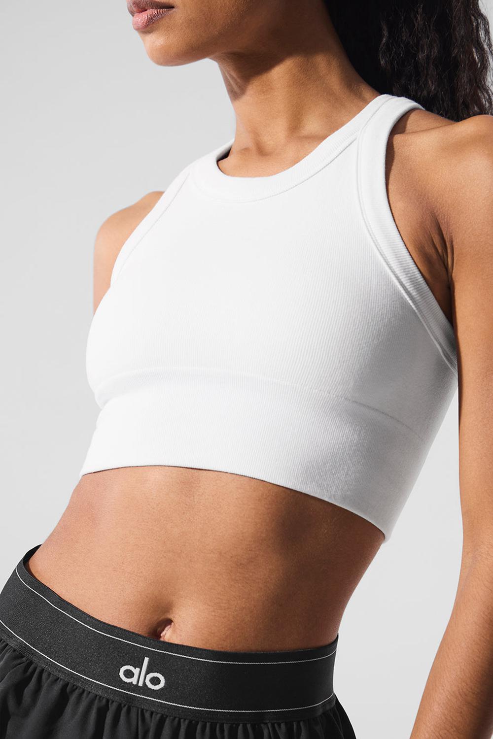 White Women Alo Yoga Seamless Delight High Neck Bra | Australia  26971-IPRB