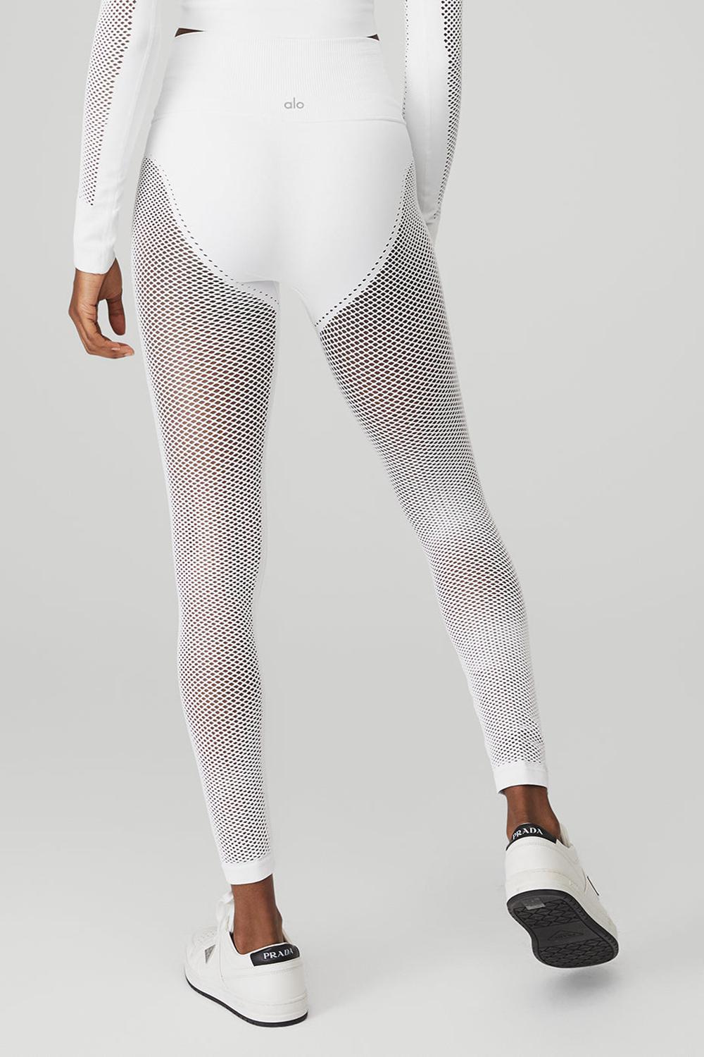 White Women Alo Yoga Seamless High-Waist 7/8 Limitless Open Air Legging | Australia  61028-GWPU