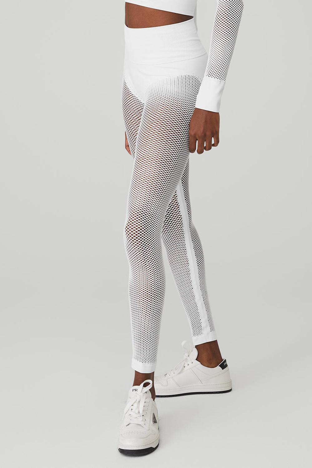 White Women Alo Yoga Seamless High-Waist 7/8 Limitless Open Air Legging | Australia  61028-GWPU