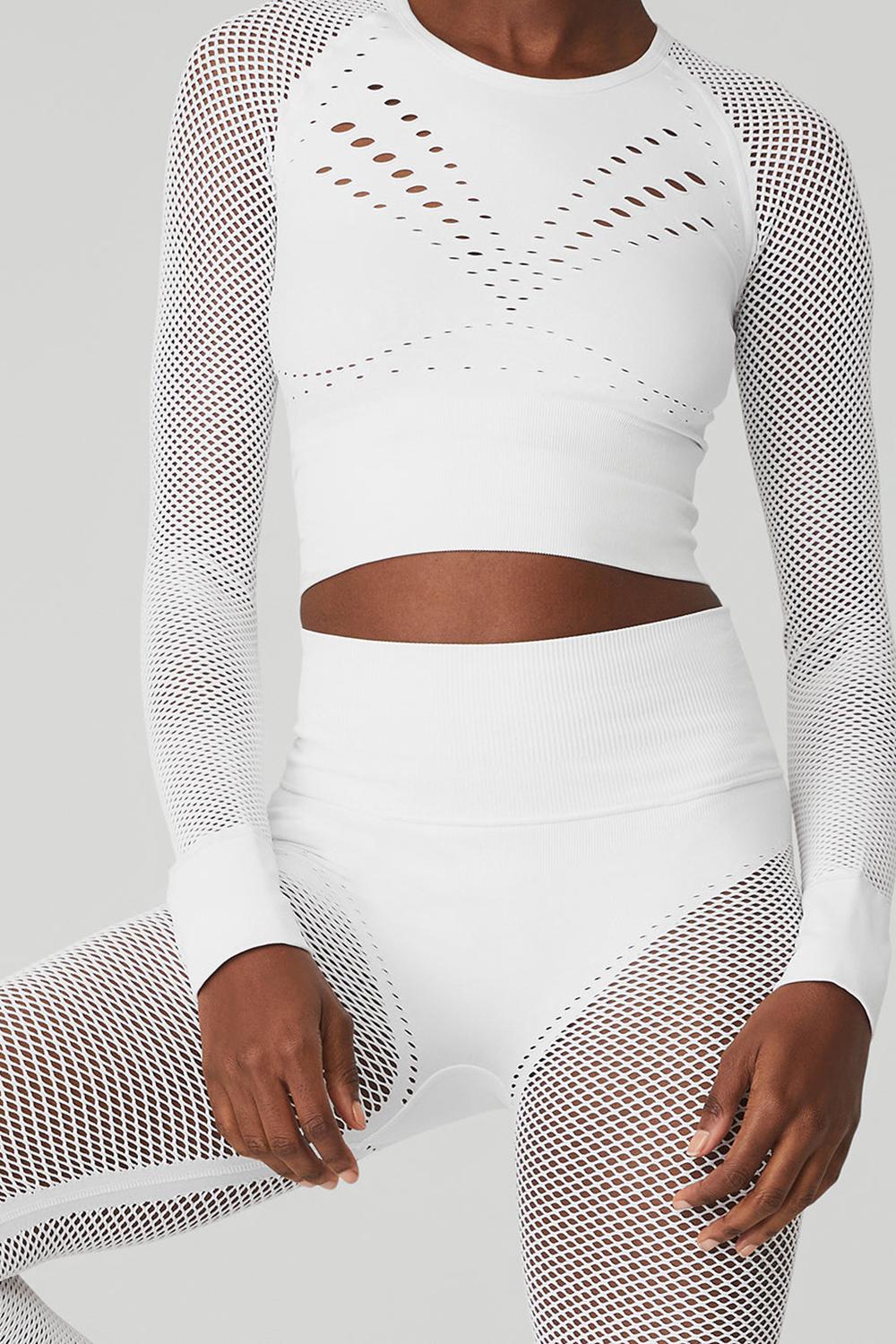 White Women Alo Yoga Seamless High-Waist 7/8 Limitless Open Air Legging | Australia  61028-GWPU