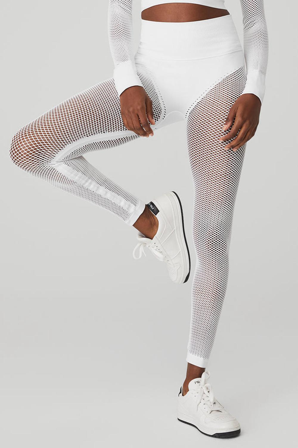 White Women Alo Yoga Seamless High-Waist 7/8 Limitless Open Air Legging | Australia  61028-GWPU