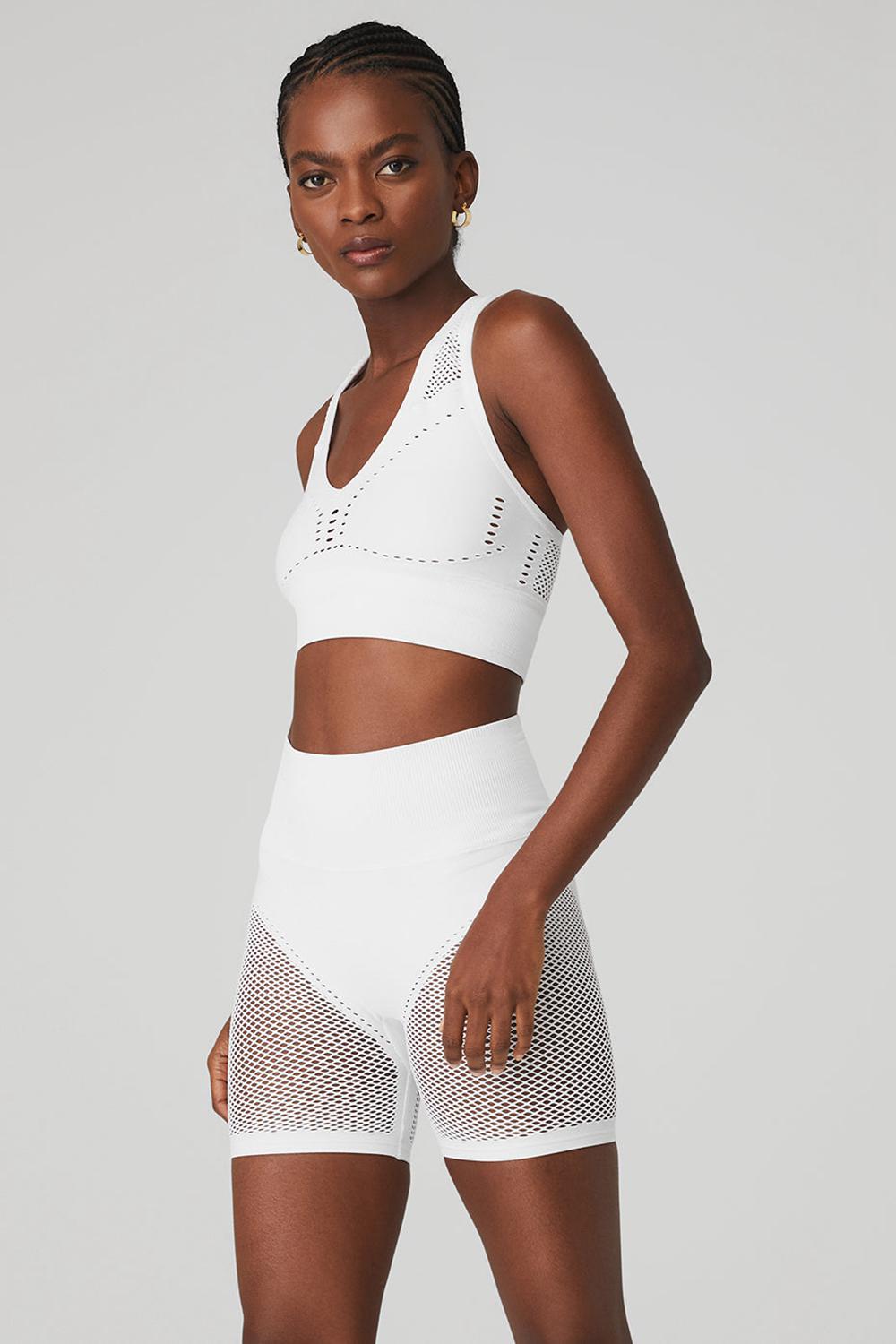 White Women Alo Yoga Seamless Open Air Bra | Australia  70893-WXFG