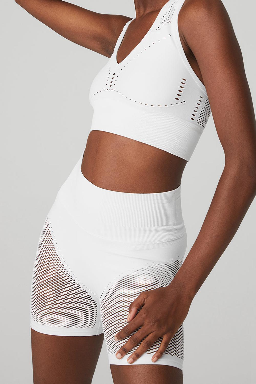 White Women Alo Yoga Seamless Open Air Bra | Australia  70893-WXFG