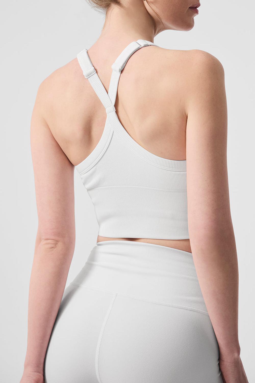 White Women Alo Yoga Seamless Ribbed Favorite Bra Tank | Australia  63210-UHOA