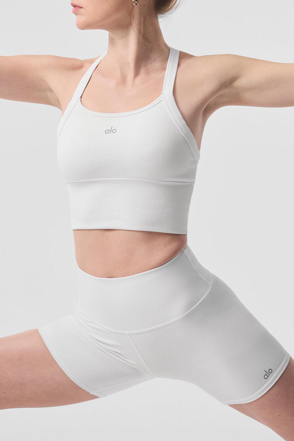 White Women Alo Yoga Seamless Ribbed Favorite Bra Tank | Australia  63210-UHOA