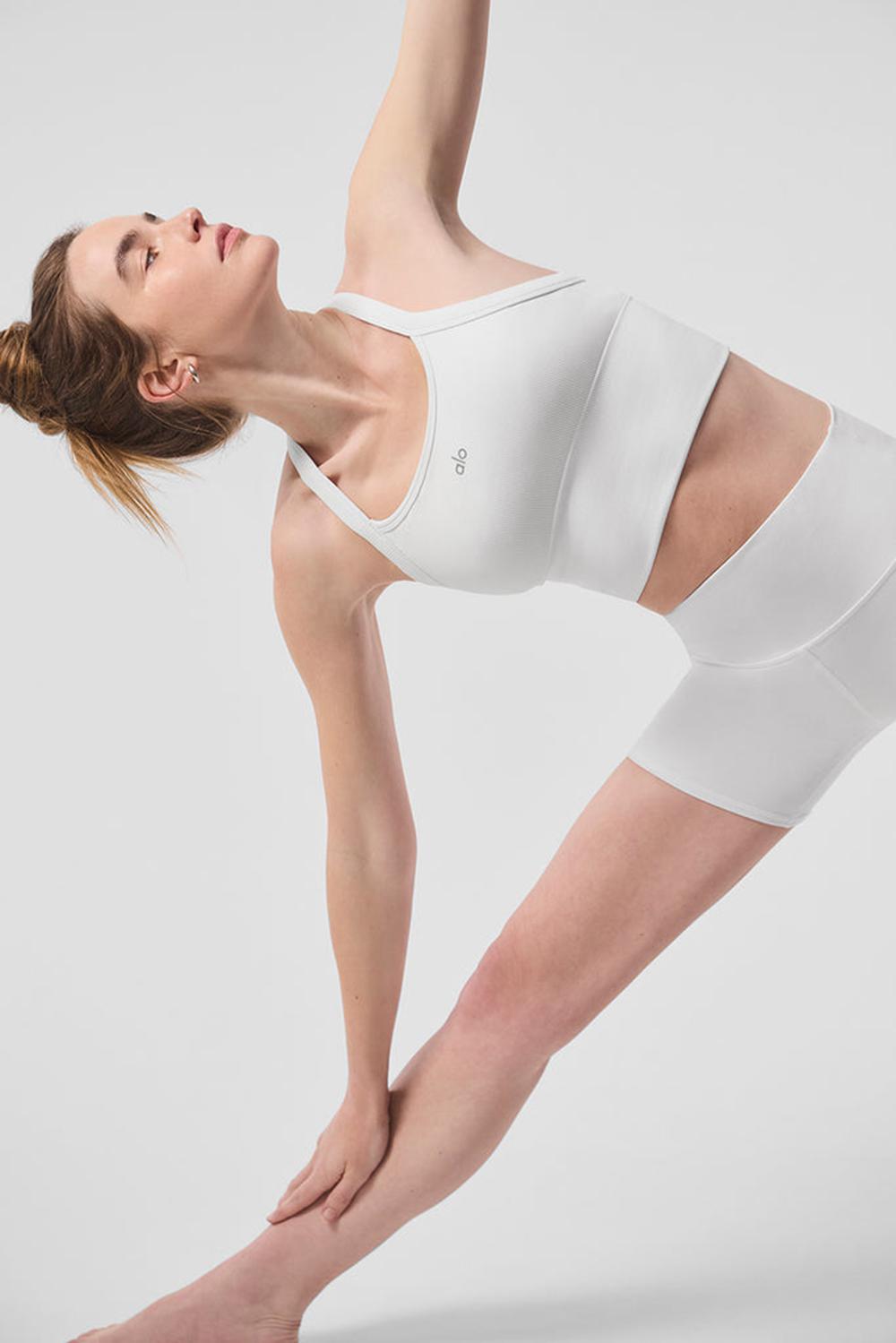 White Women Alo Yoga Seamless Ribbed Favorite Bra Tank | Australia  63210-UHOA