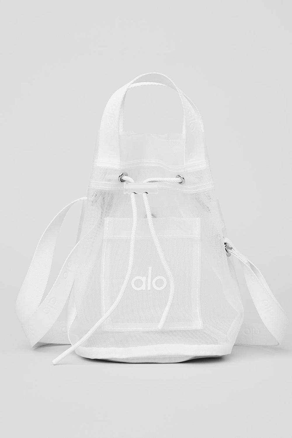 White Women Alo Yoga Sheer Cross Body Bucket Bag | Australia  73598-SXJQ