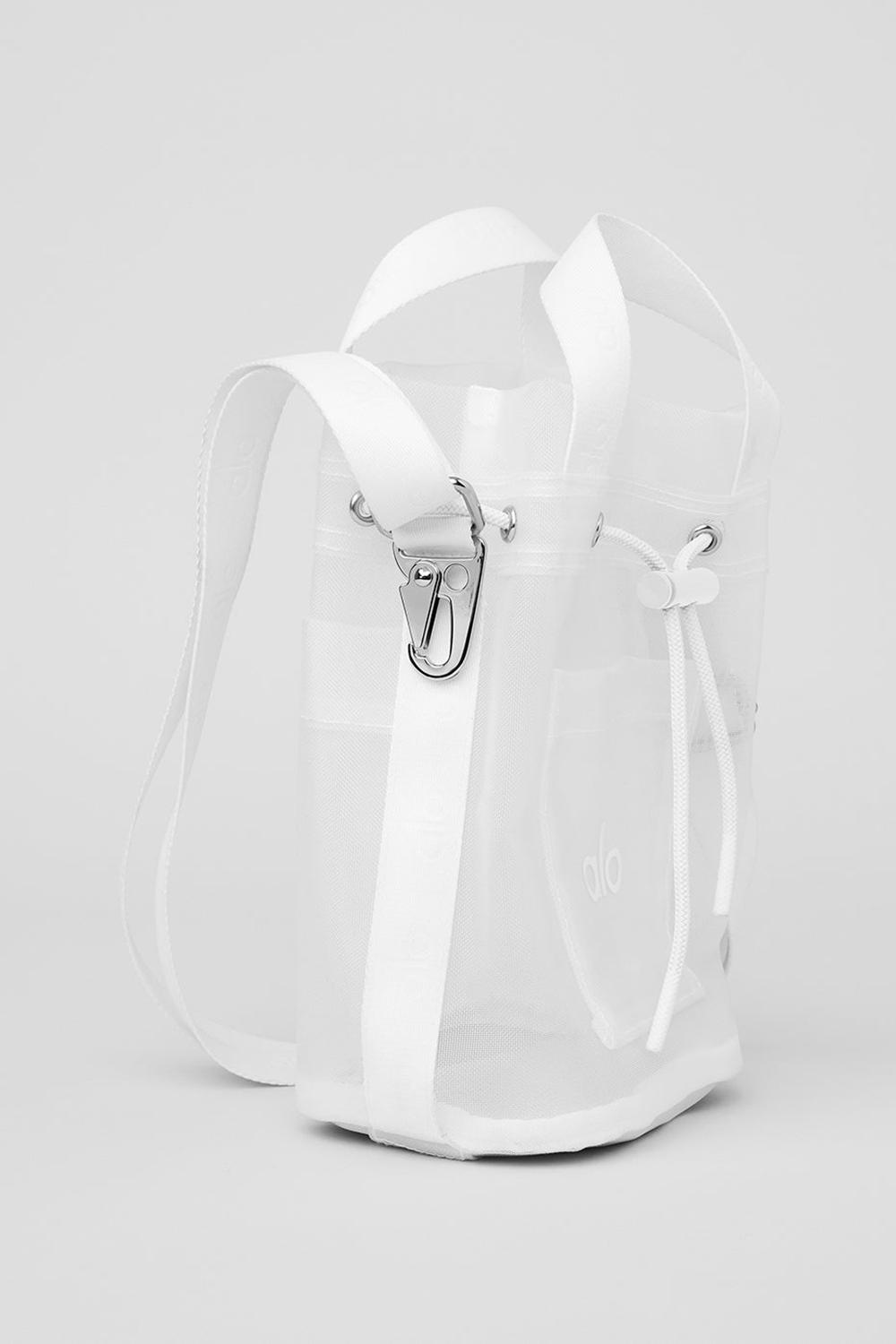 White Women Alo Yoga Sheer Cross Body Bucket Bag | Australia  73598-SXJQ