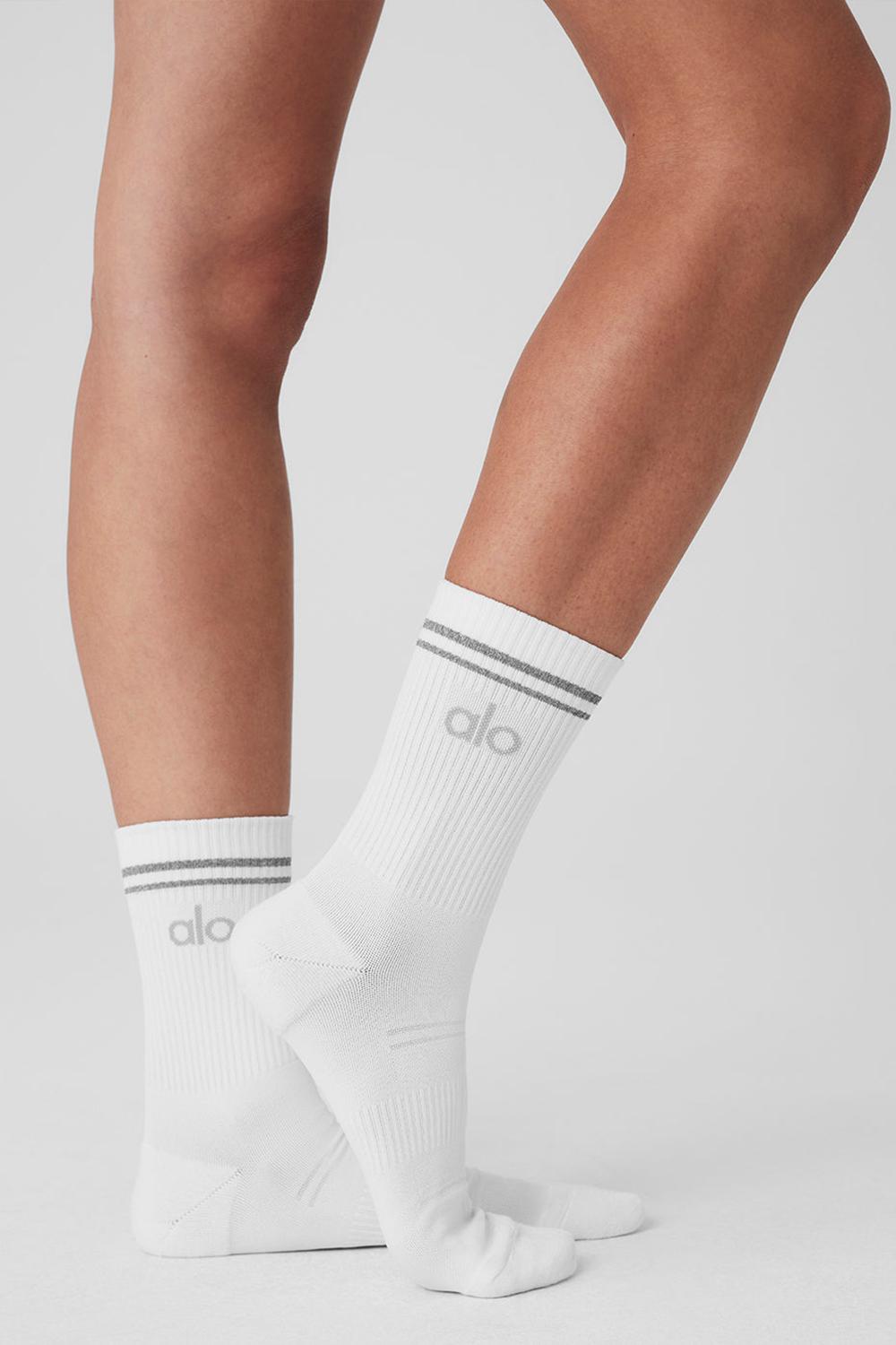 White Women Alo Yoga Unisex Half-Crew Performance Sock | Australia  75981-PSRE