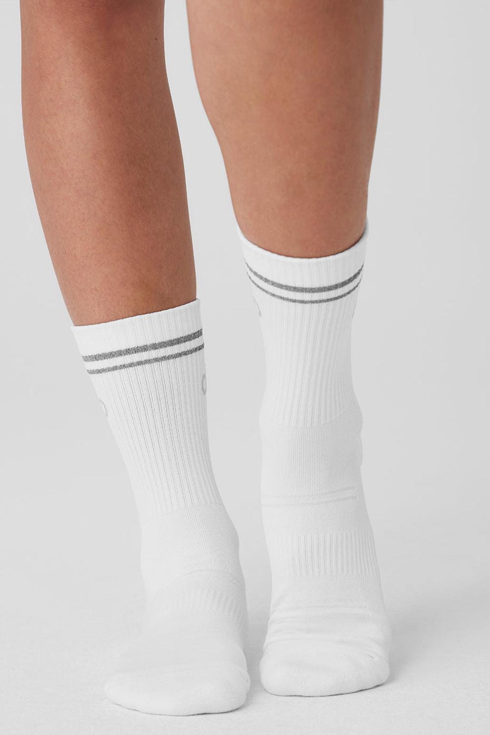 White Women Alo Yoga Unisex Half-Crew Performance Sock | Australia  75981-PSRE