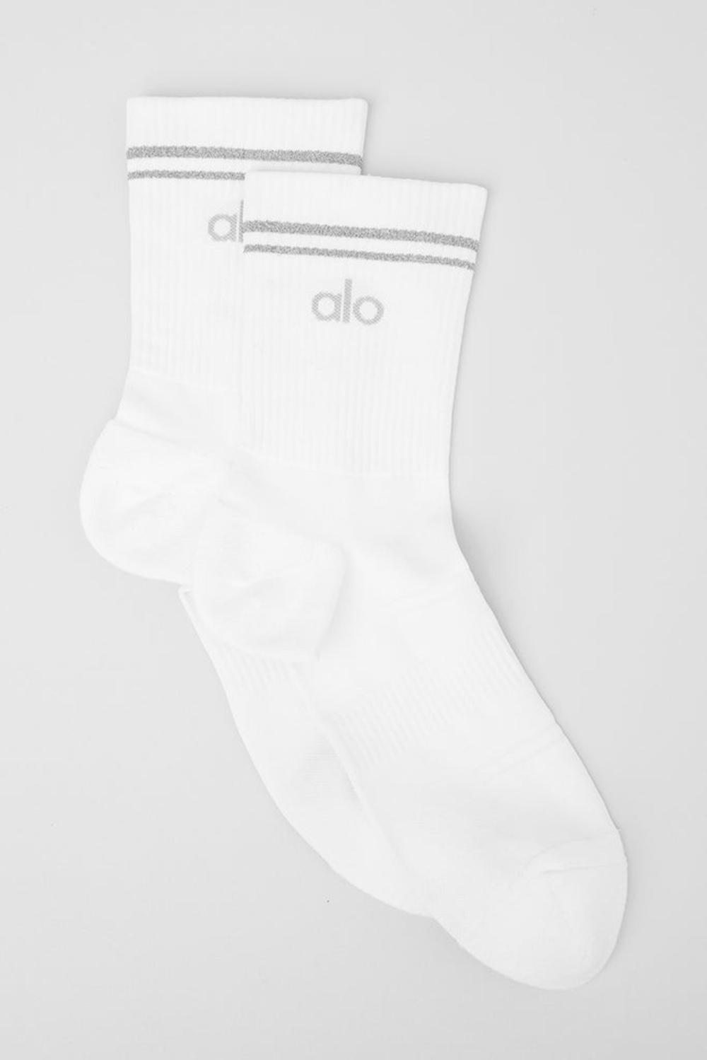 White Women Alo Yoga Unisex Half-Crew Performance Sock | Australia  75981-PSRE